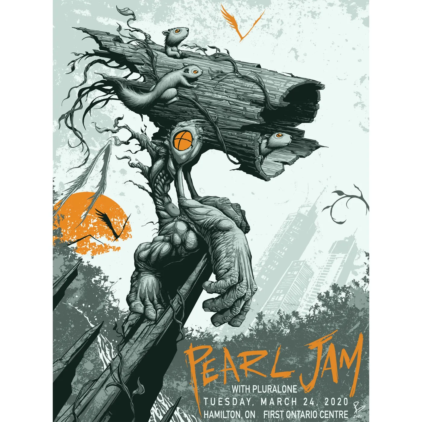 2020 PEARL JAM 3/24 HAMILTON EVENT POSTER
