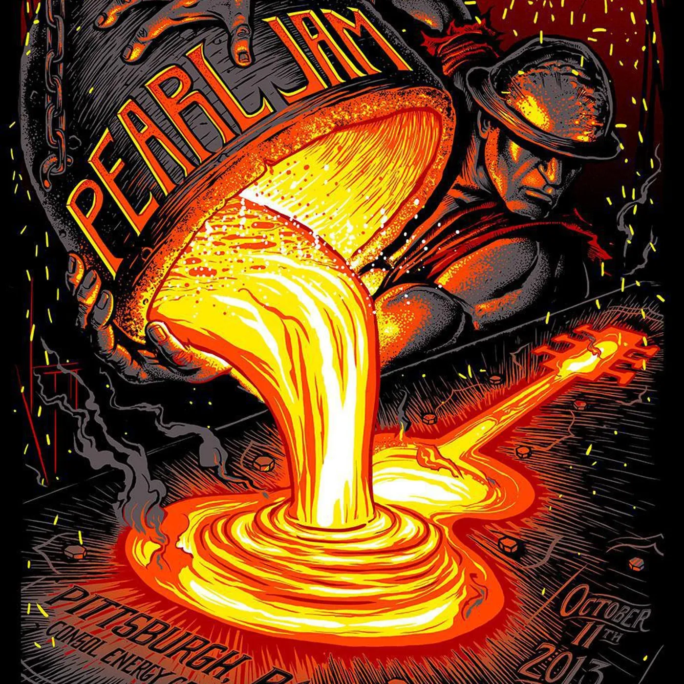 2013 Pearl Jam Pittsburgh 10/11 Poster - Auction