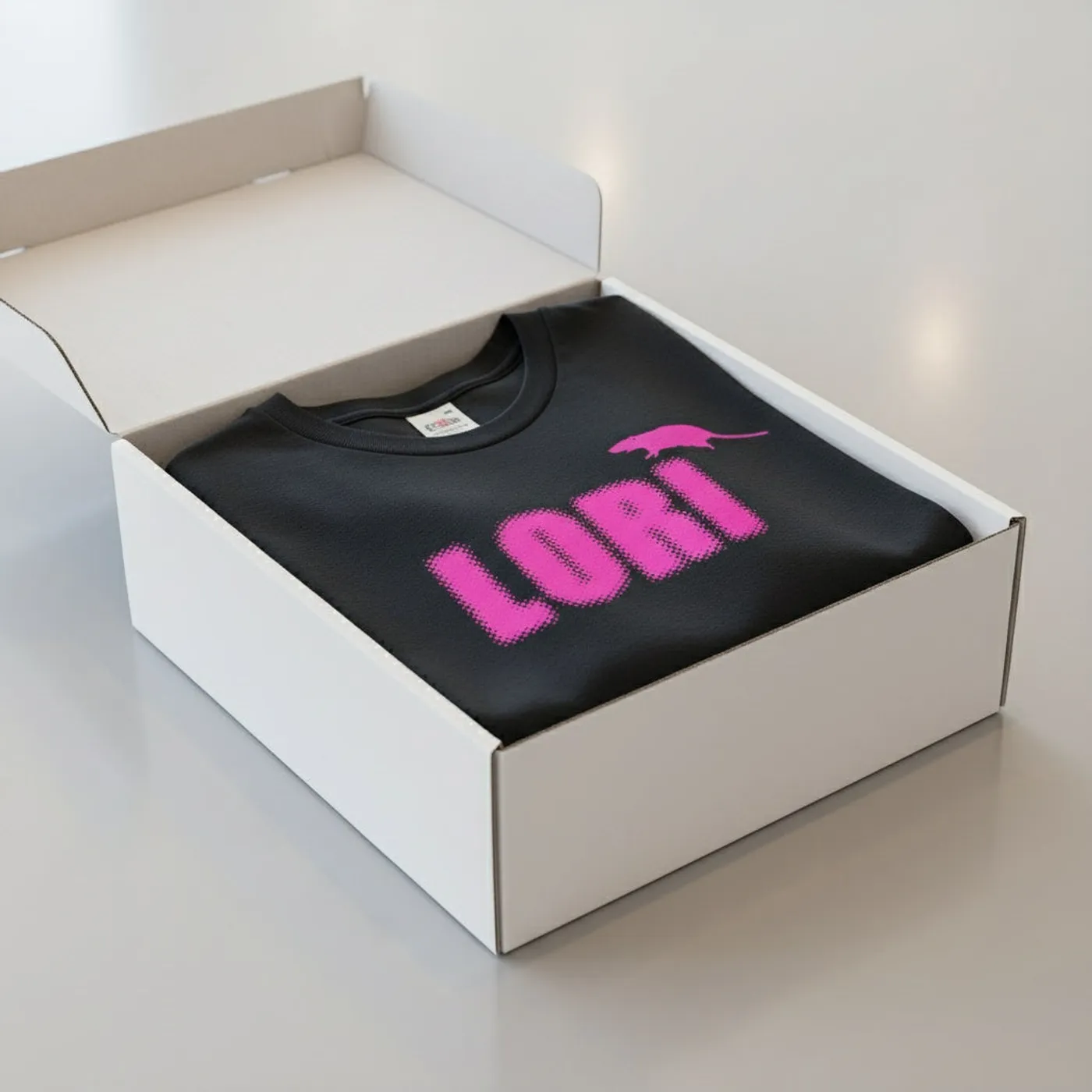 Lori - Black Logo T-Shirt w/ Pink