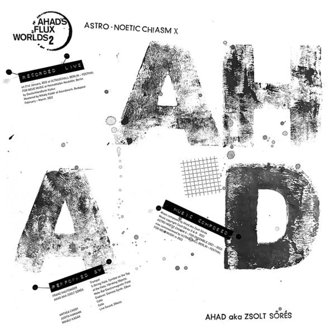 Ahad aka Zsolt Sorés ‎– Astro-Noetic Chiasm χ (Ahad's Flux Worlds 2.) lp - the edges of the cover have very light wear from shipping to the vendor (Vinyl)