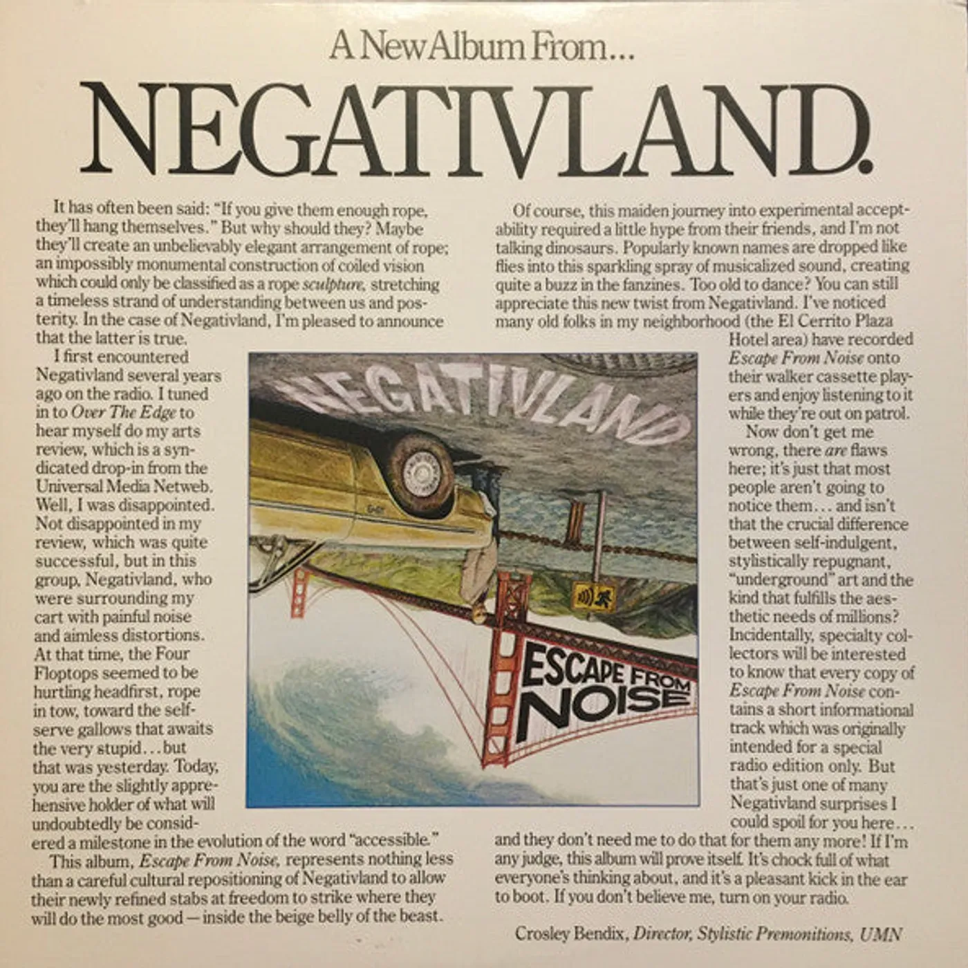 Negativland – Escape From Noise lp (Vinyl)