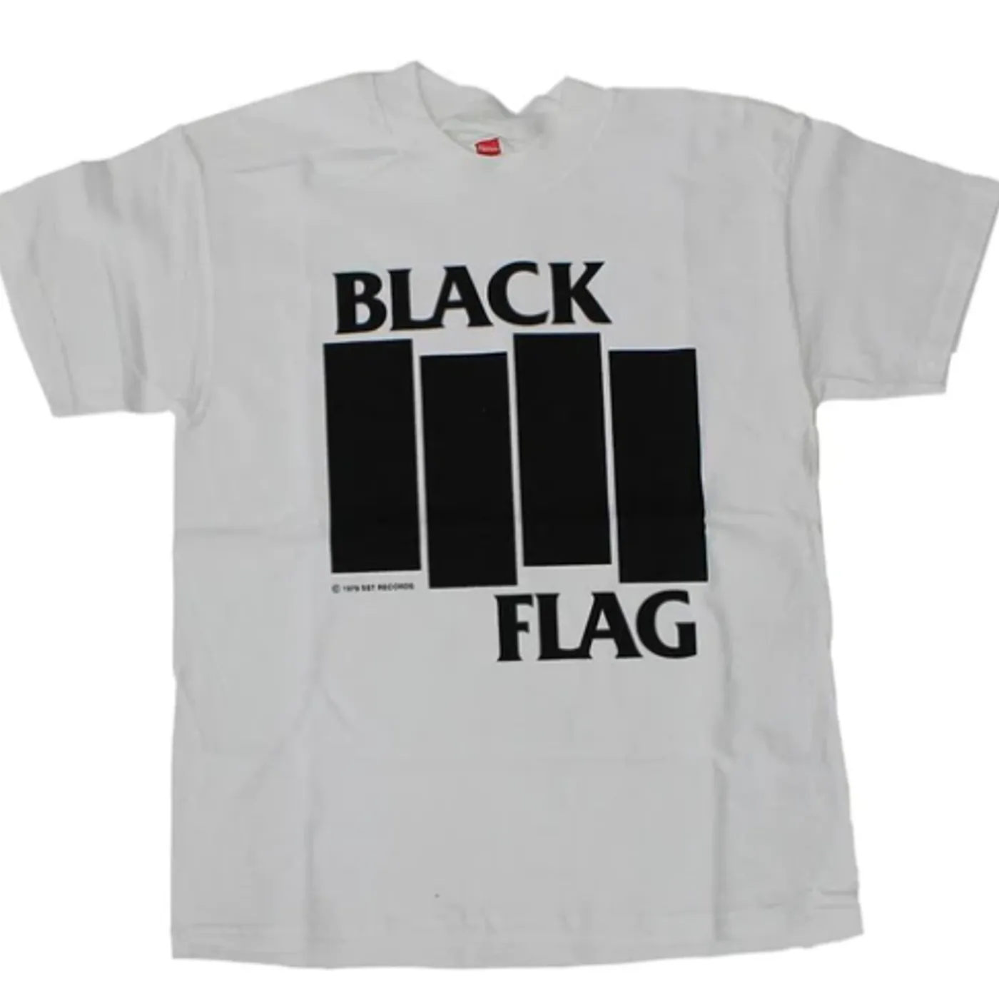 Black Flag - Bars & Logo white T-shirt - X-Large