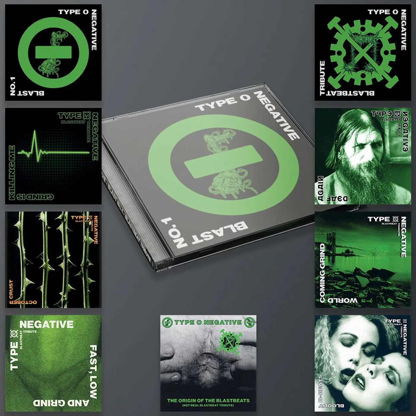 Hellbastard V/a - Blastbeat Tribute To Type O Negative - Blast No. 1 CD with NINE bonus stickers