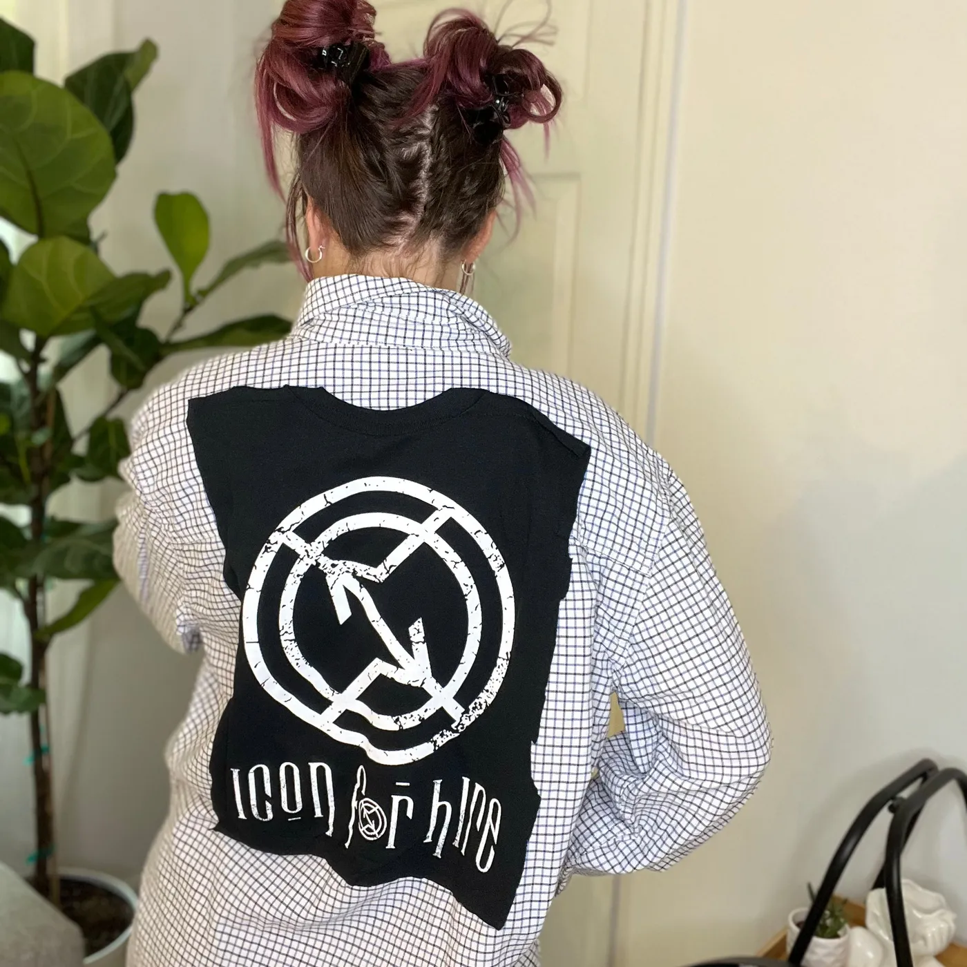Icon For Hire One of a kind Icon button up -Large