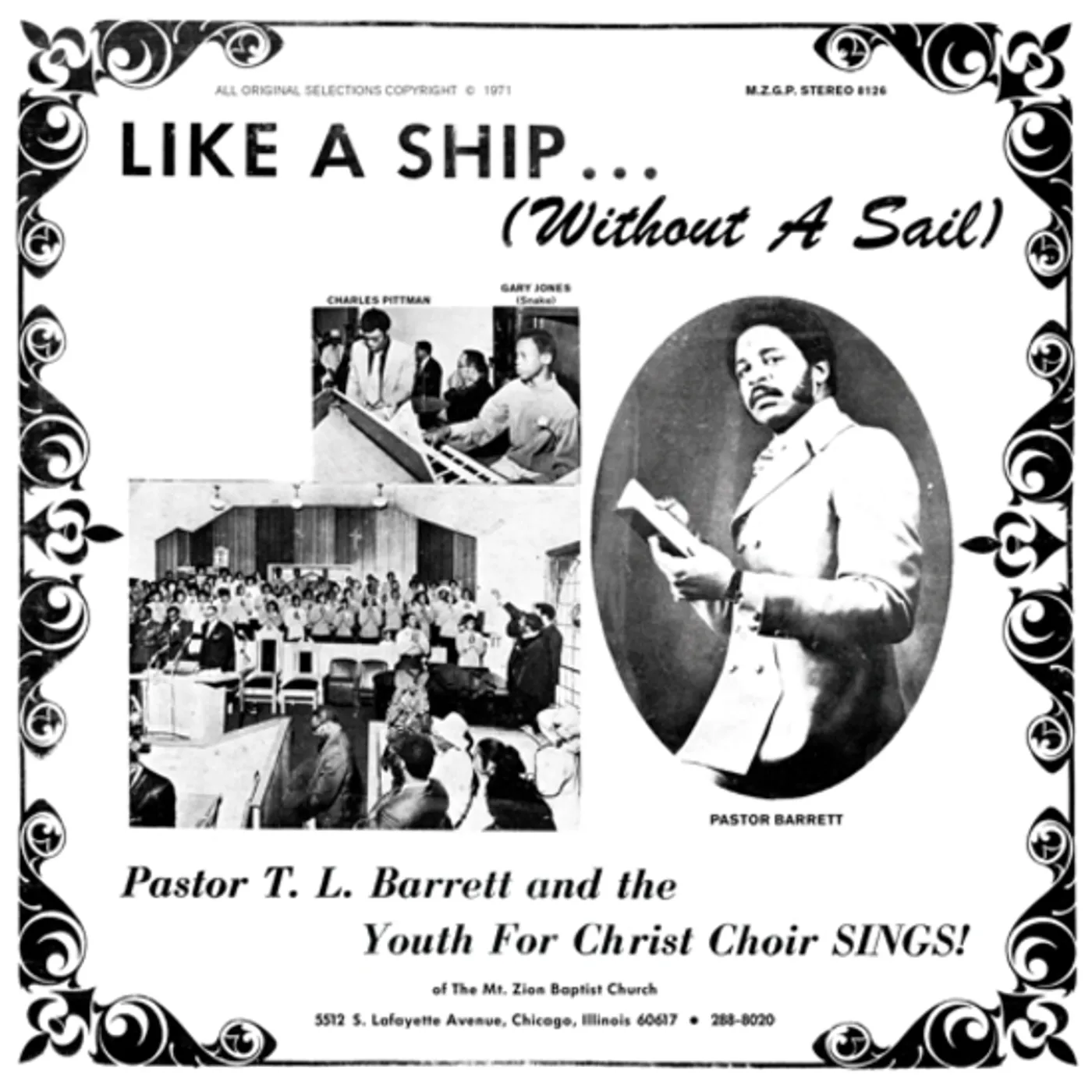 Pastor T.L. Barrett and the Youth for Christ Choir LIKE A SHIP (WITHOUT A SAIL) Vinyl Record