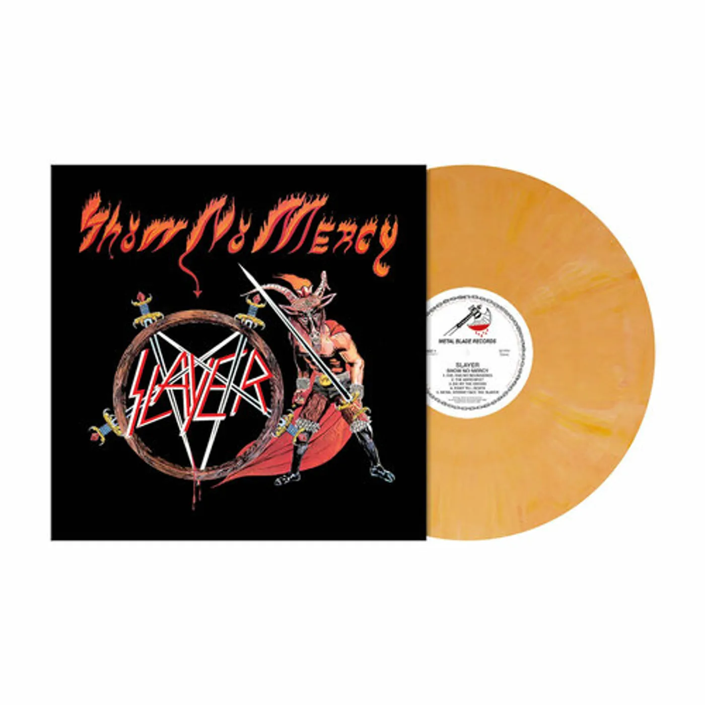 Slayer SHOW NO MERCY (ORANGE MARBLE VINYL) Vinyl Record