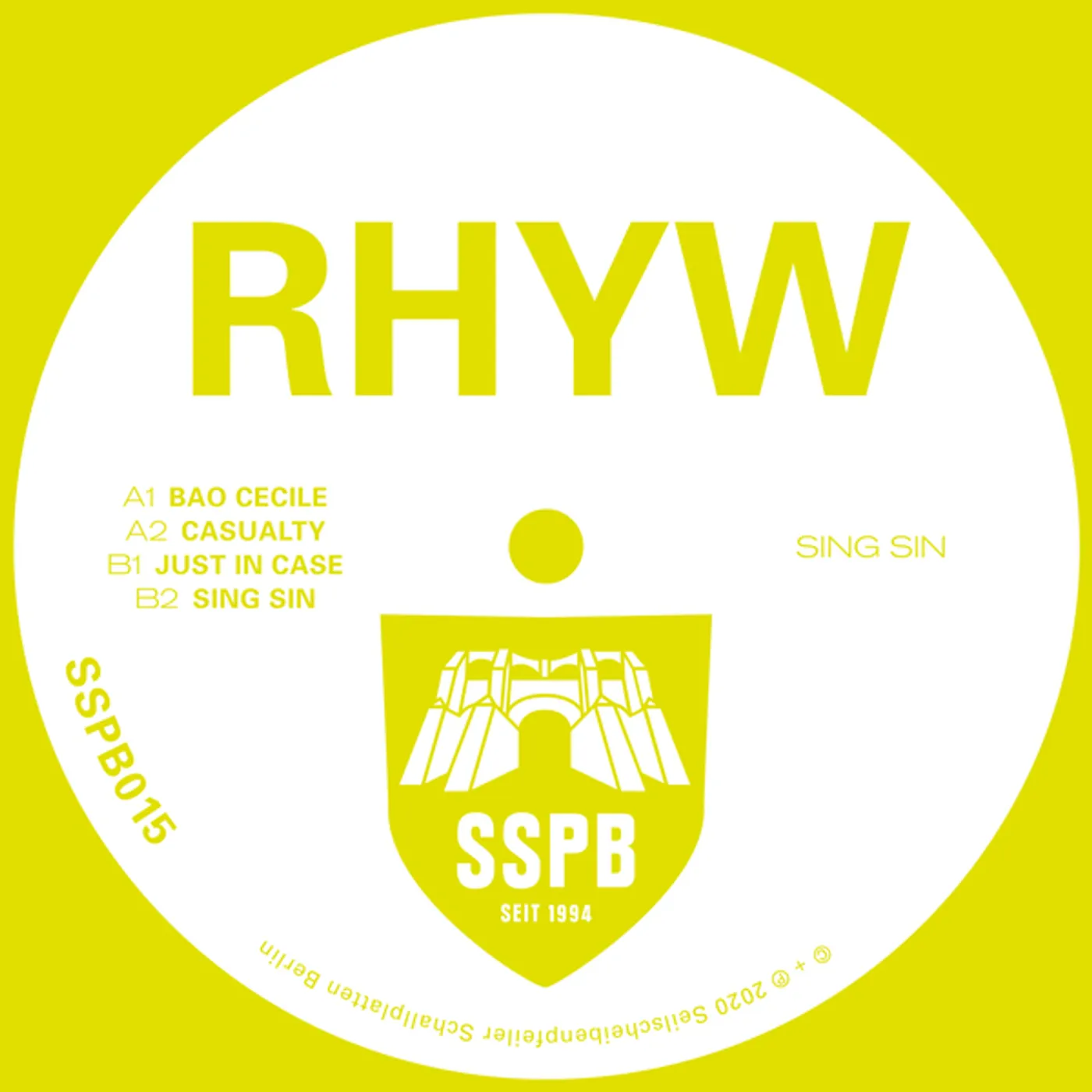 Rhyw SING SIN Vinyl Record