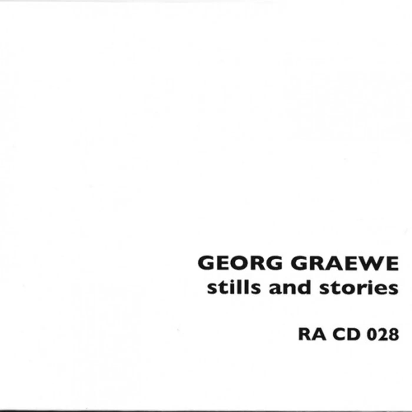 Georg Graewe STILLS & STORIES CD