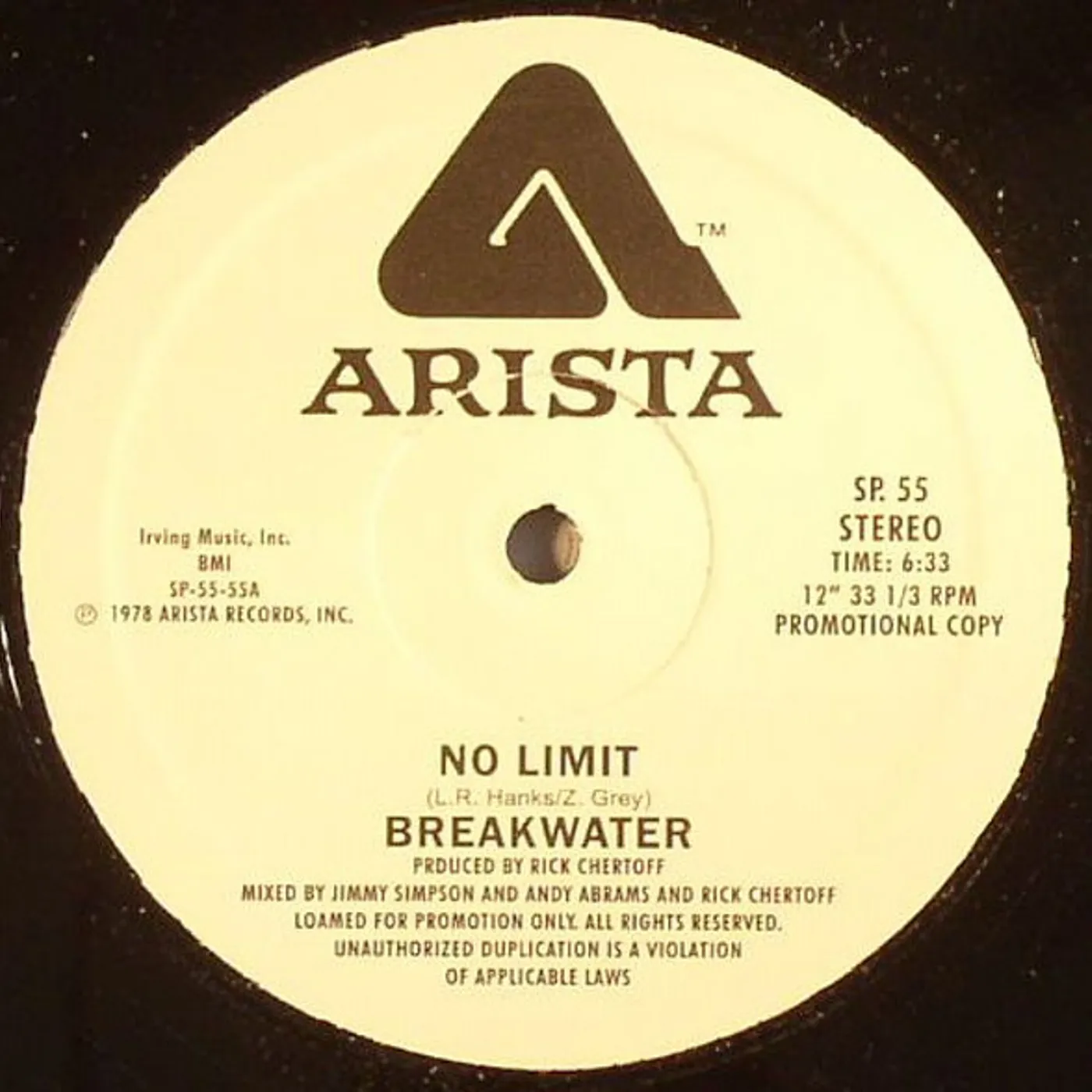 Breakwater NO LIMIT / DO IT TILL THE FLUID GETS HOT Vinyl Record