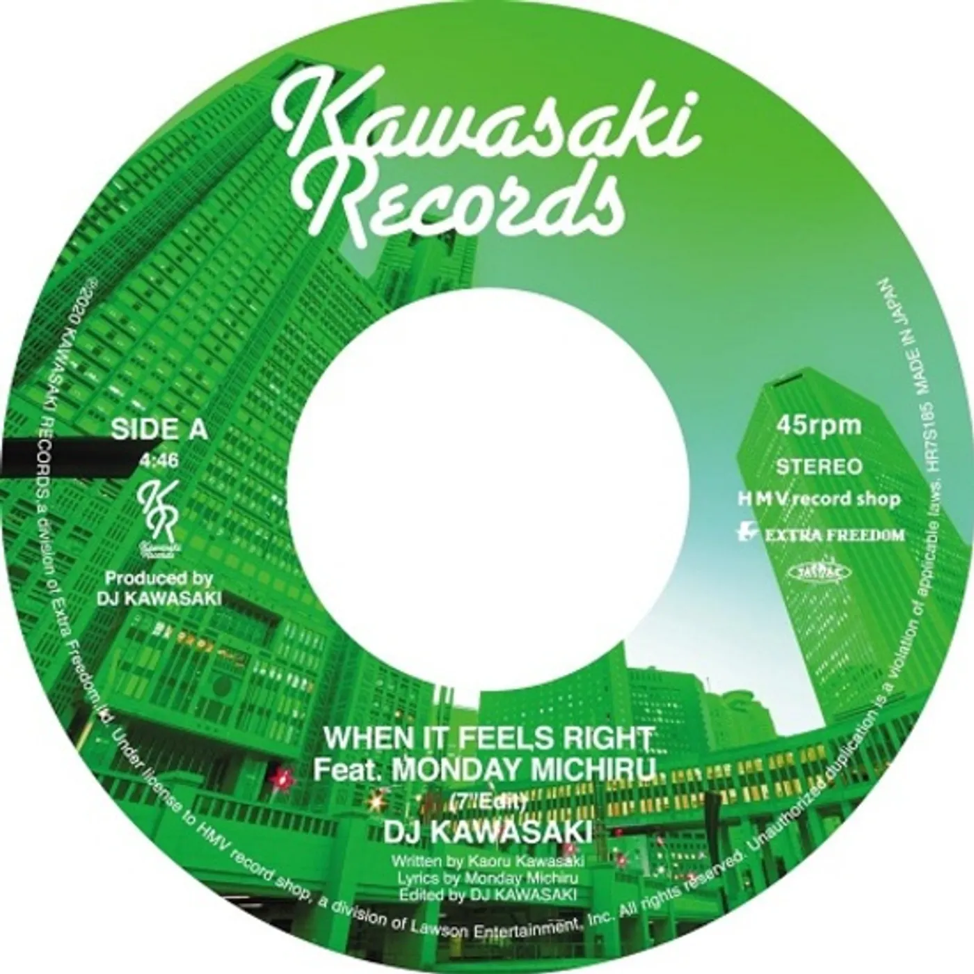 DJ KAWASAKI WHEN IT FEELS RIGHT Vinyl Record