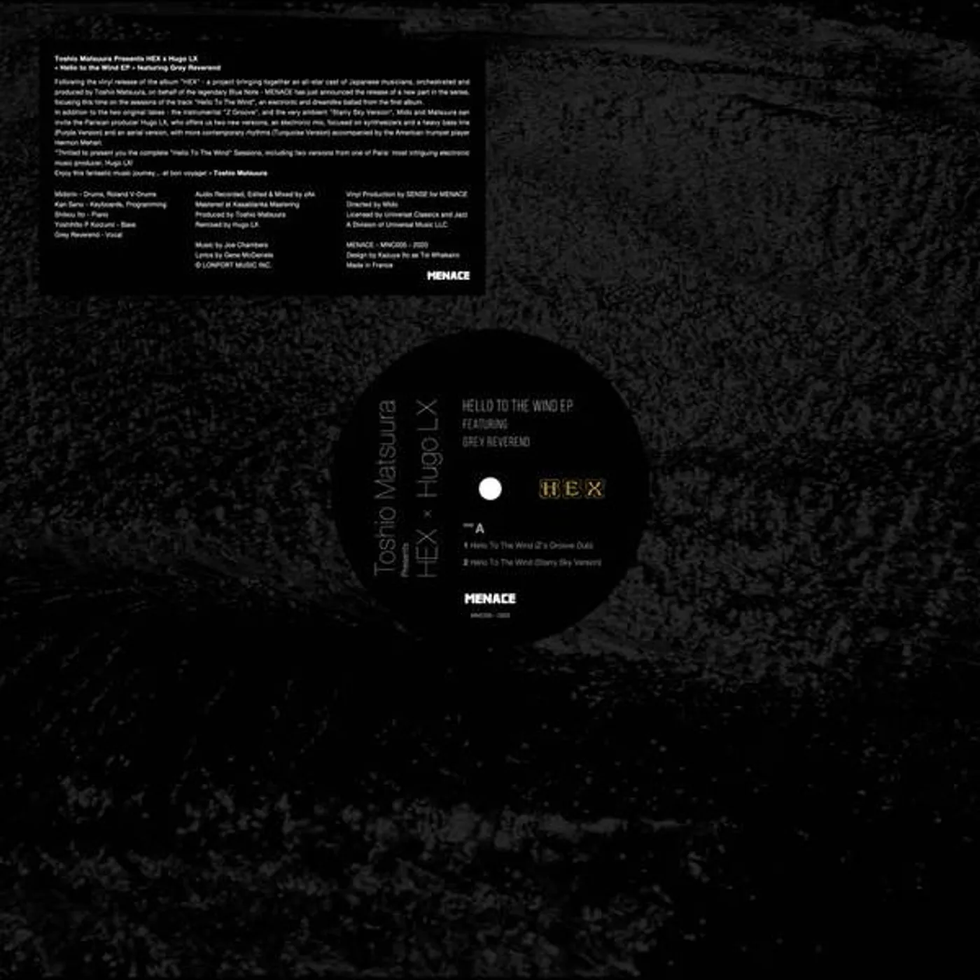 Toshio Matsuura Pres. Hex X Hugo Lx HELLO TO THE WIND Vinyl Record