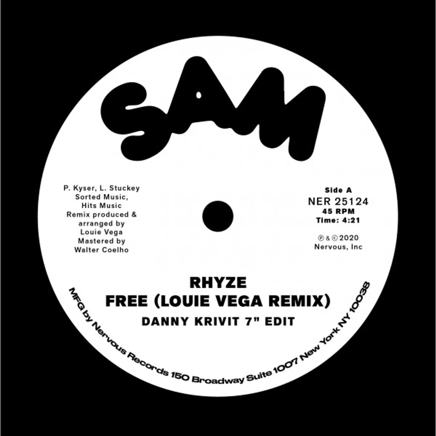Rhyze FREE (LOUIE VEGA REMIX / DANNY KRIVIT EDIT) Vinyl Record
