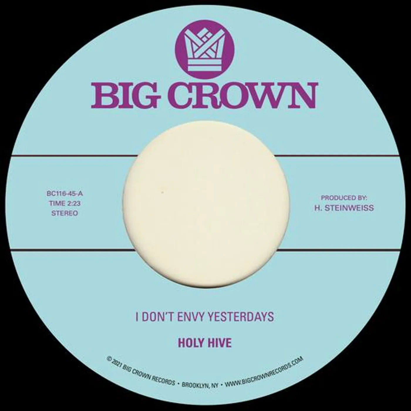 Holy Hive I Don't Envy Yesterdays / Color It Easy Vinyl Record