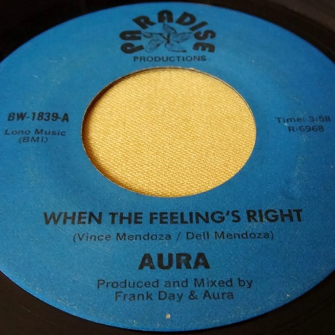 Aura WHEN THE FEELING'S RIGHT Vinyl Record