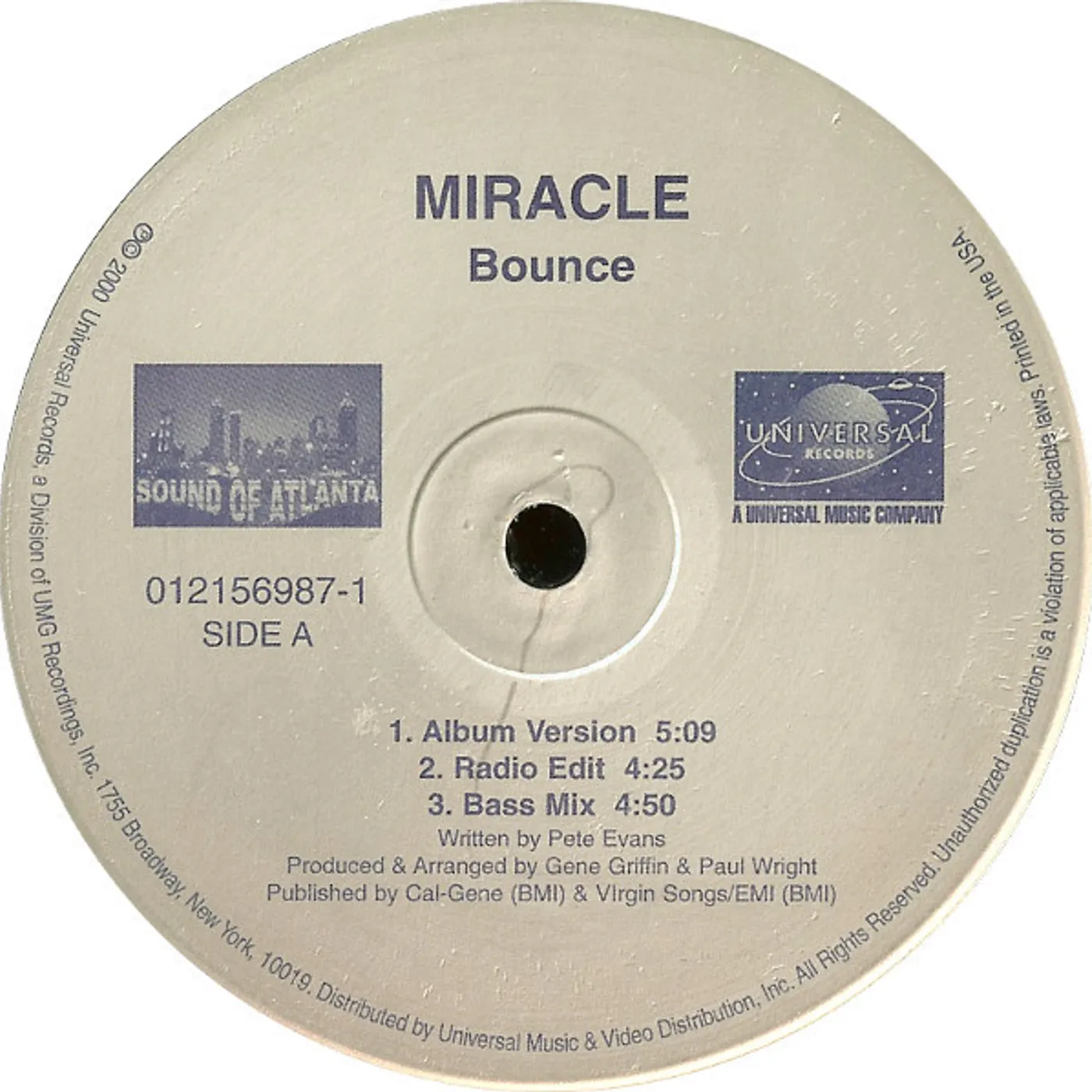 Miracle BOUNCE Vinyl Record
