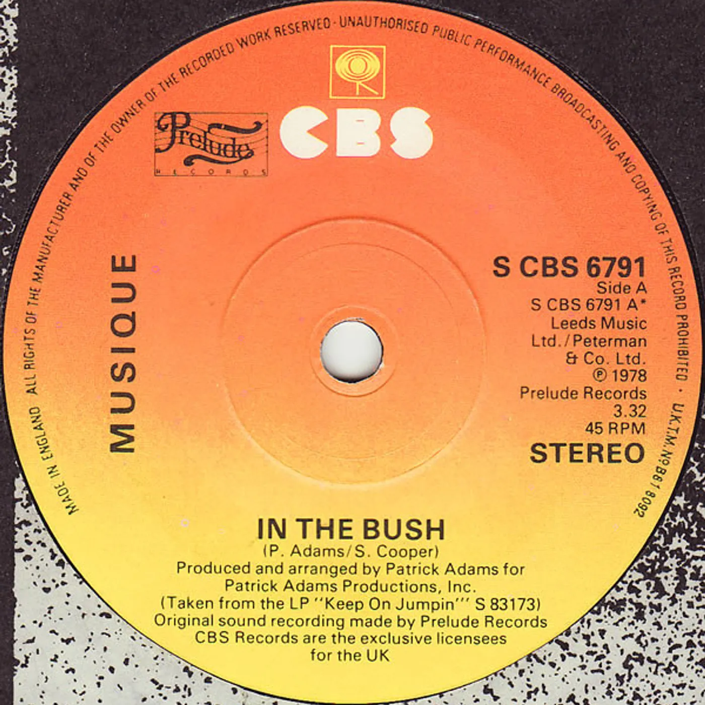 Musique In The Bush Vinyl Record
