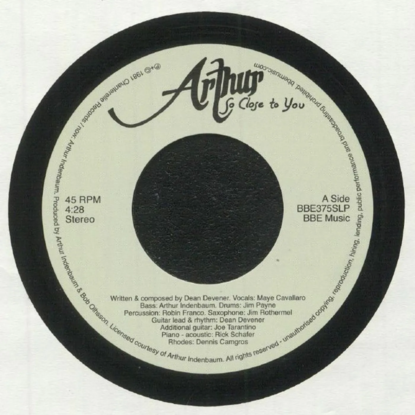 Arthur / Future Force SO CLOSE TO YOU / REINCARNATION Vinyl Record