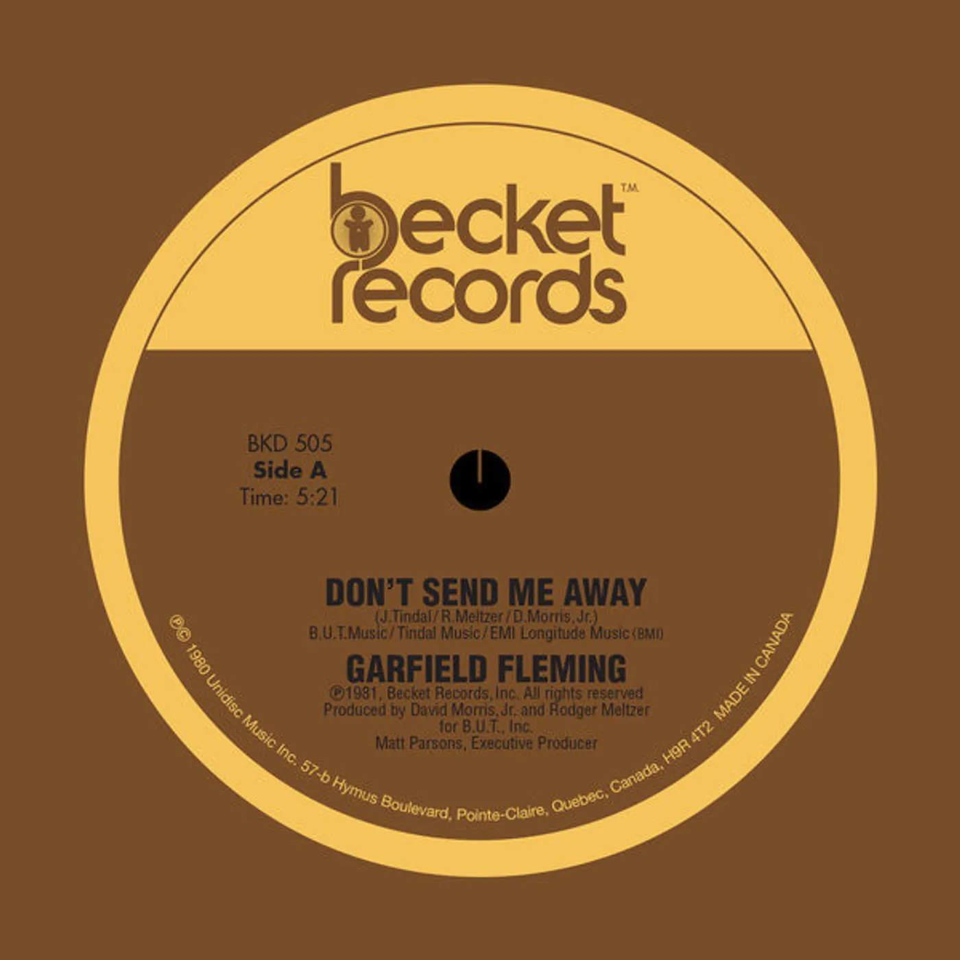 Garfield Fleming Don't Send Me Away / You Got Dat Right Vinyl Record