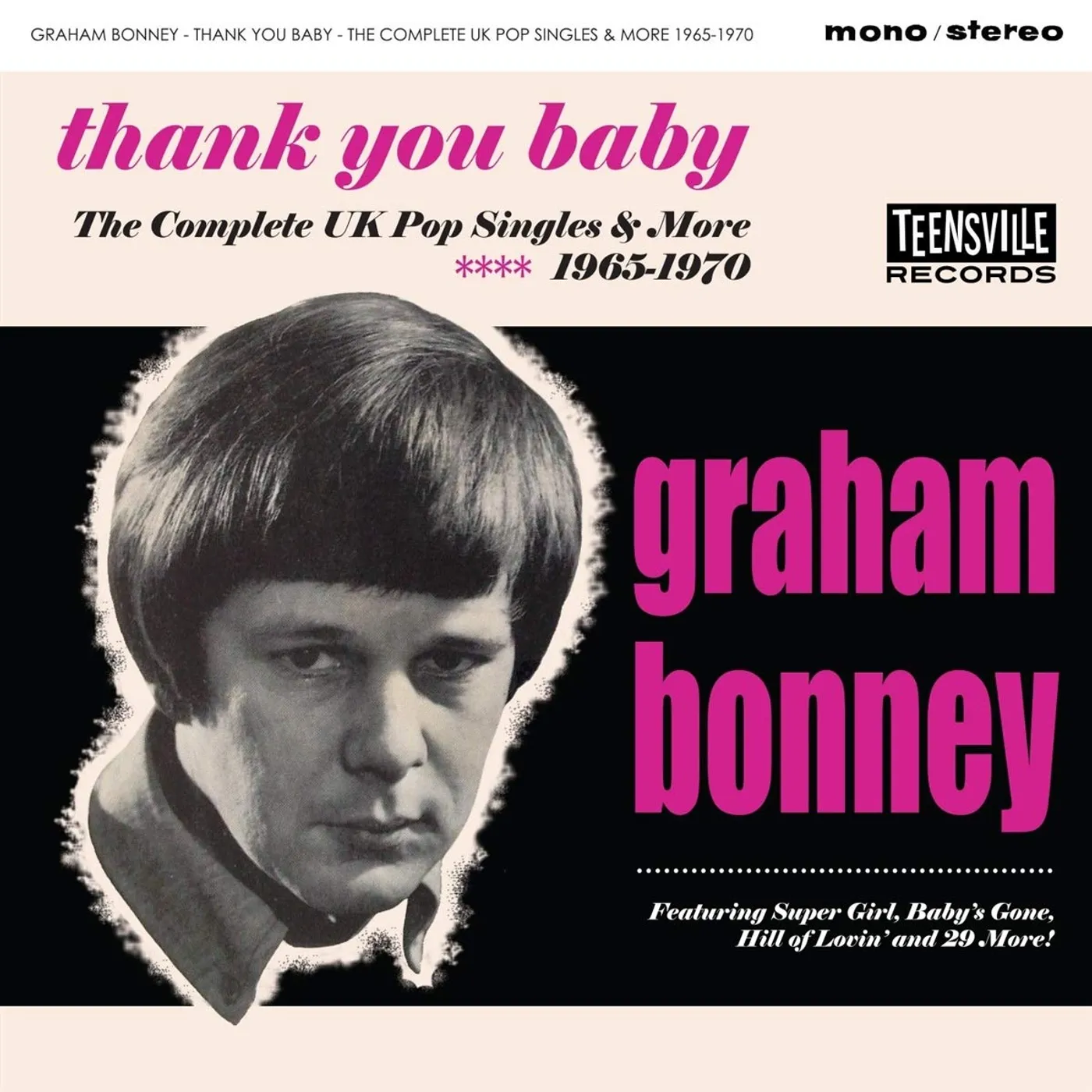 Graham Bonney THANK YOU BABY (COMPLETE UK POP SINGLES & MORE) CD