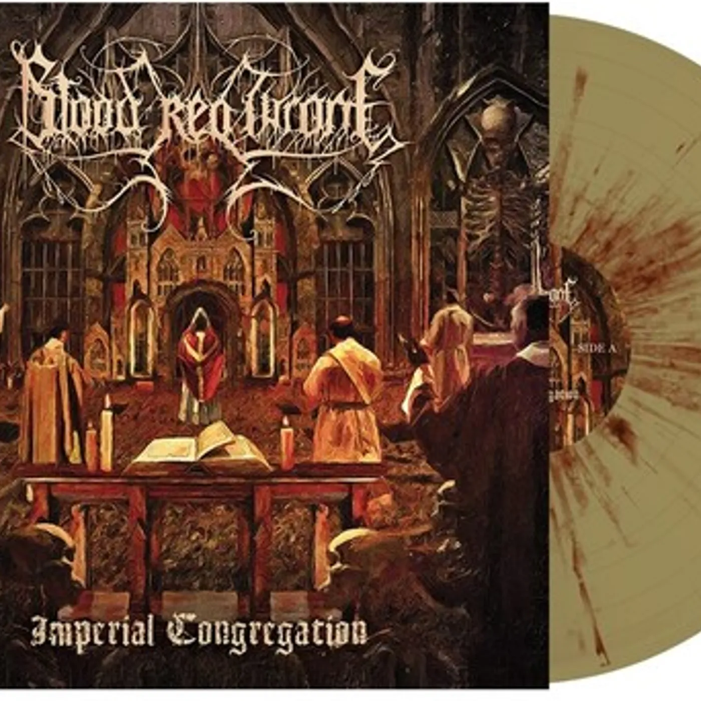Blood Red Throne IMPERIAL CONGREGATION - GOLD & RED SPLATTER Vinyl Record