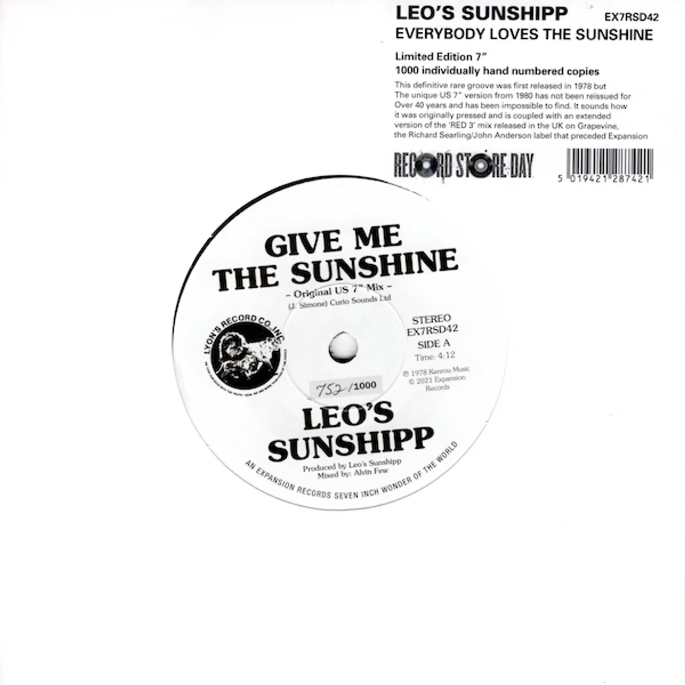 Leo's Sunshipp EVERYBODY LOVES THE SUNSHINE Vinyl Record