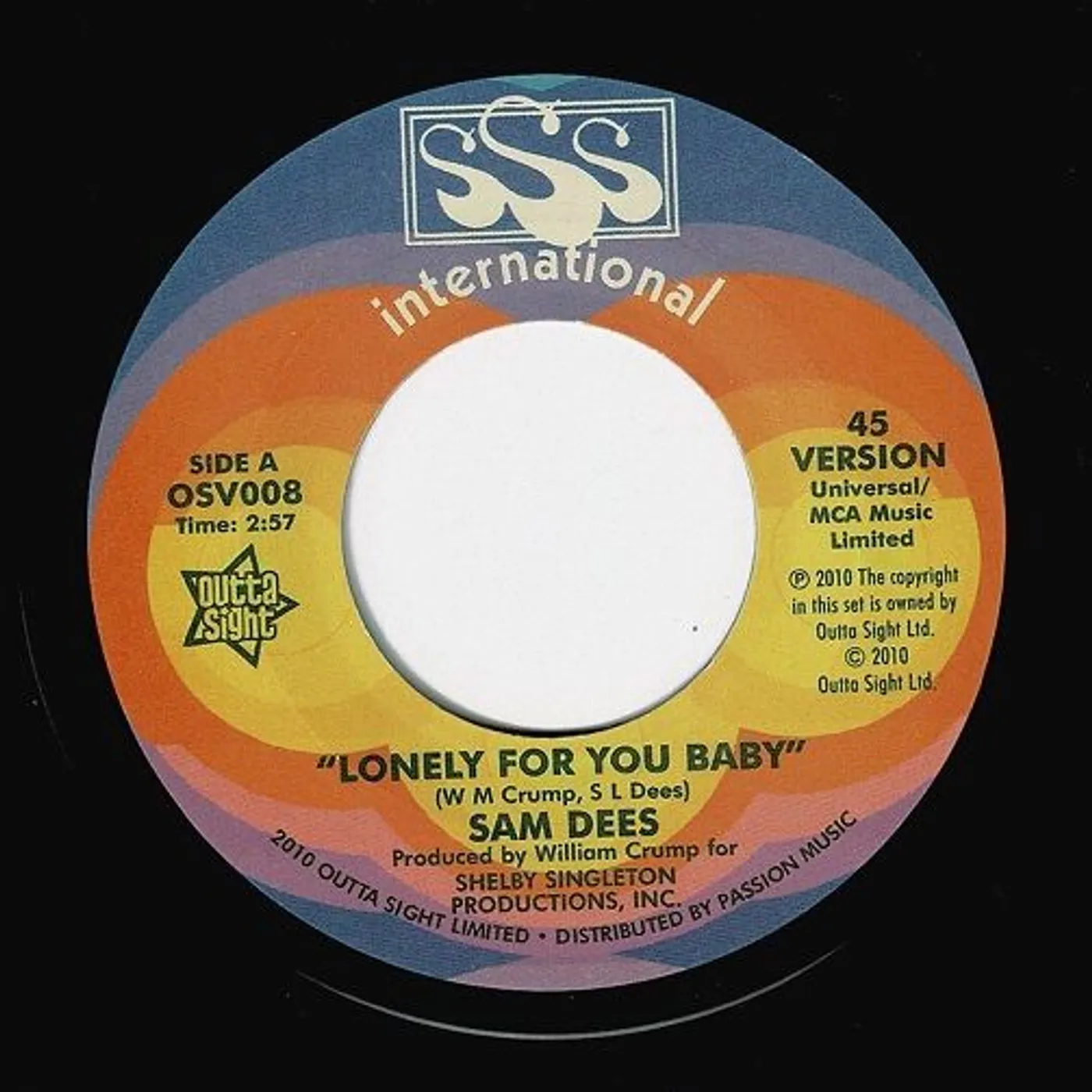 Sam Dees LONELY FOR YOU BABY Vinyl Record