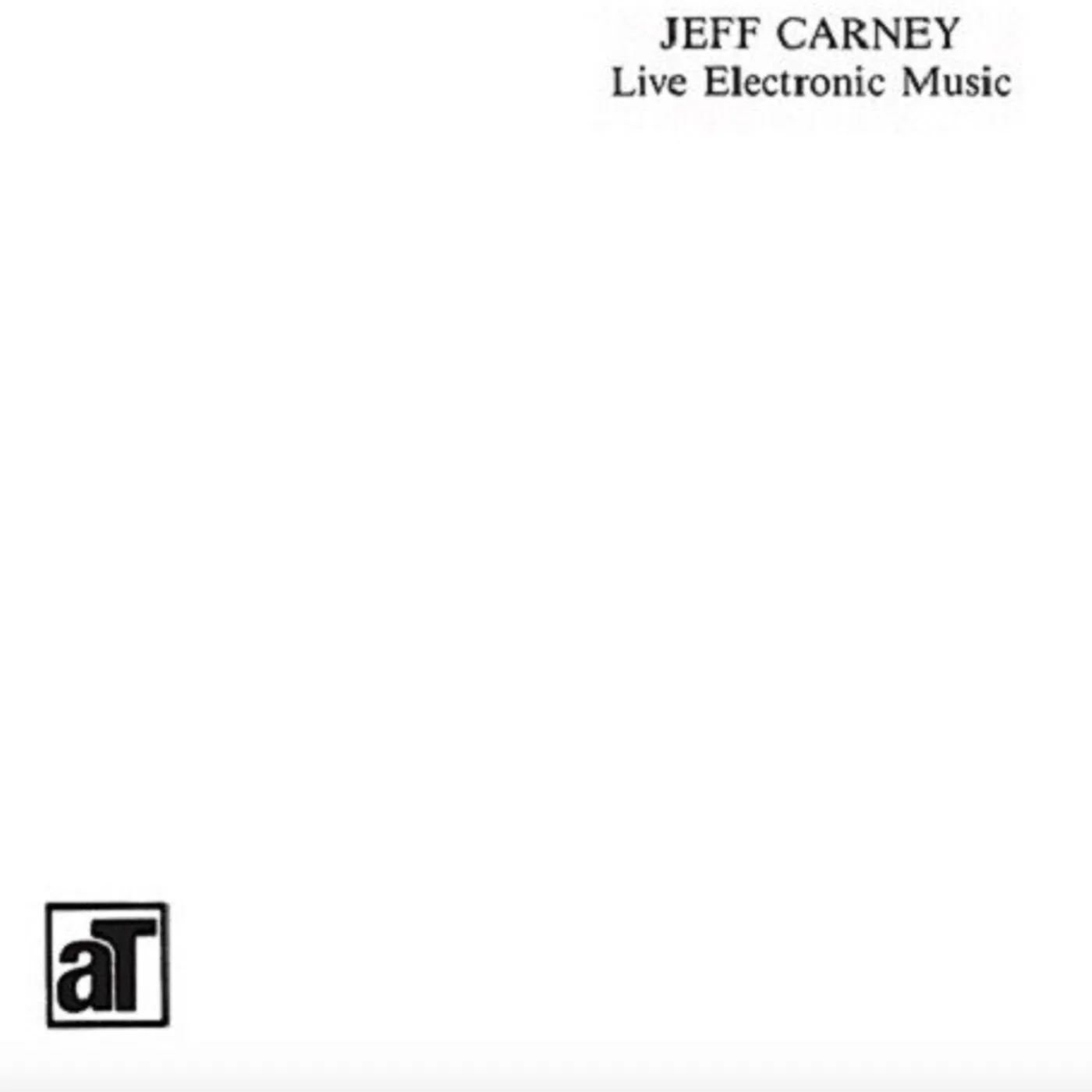 Jeff Carney Live Electronic Music Vinyl Record