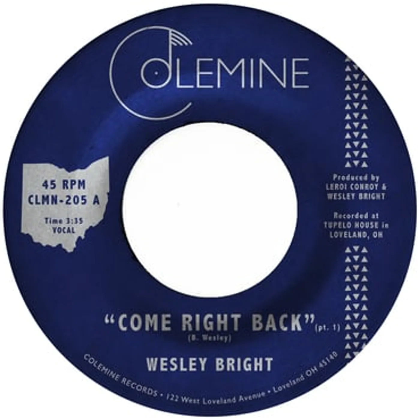 Wesley Bright Come Right Back (Opaque Red) Vinyl Record