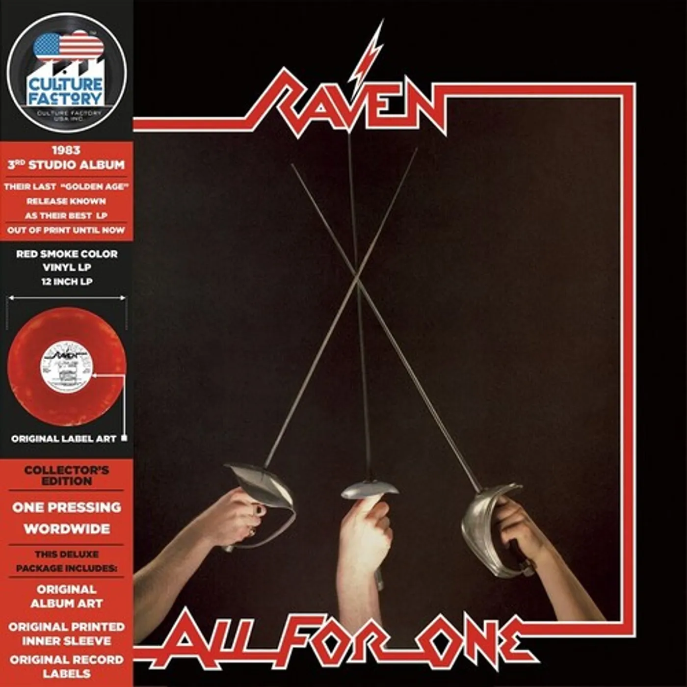 Raven ALL FOR ONE - RED & BLACK SMOKE Vinyl Record