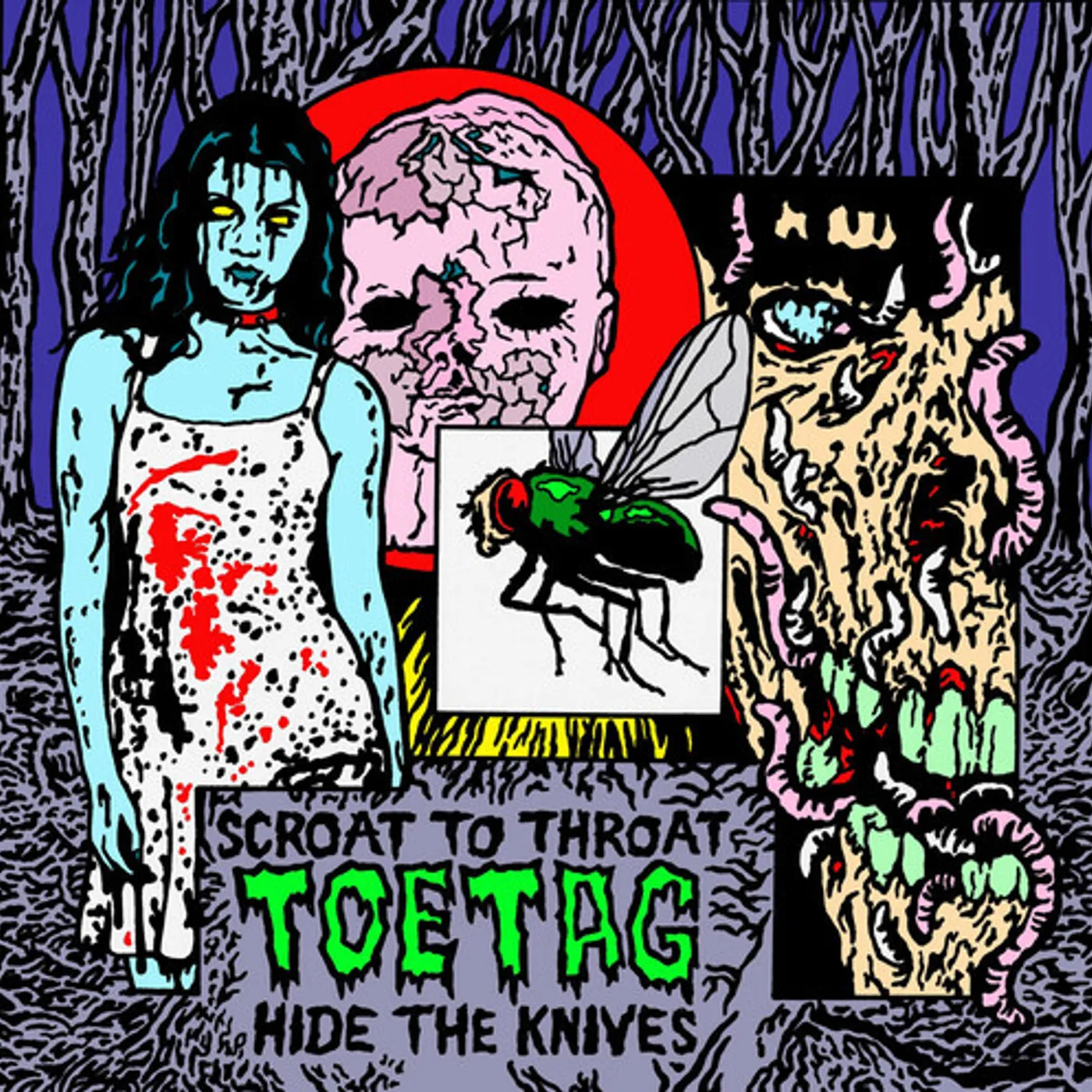 Toe Tag SCROAT TO THROAT HIDE THE KNIVES Vinyl Record