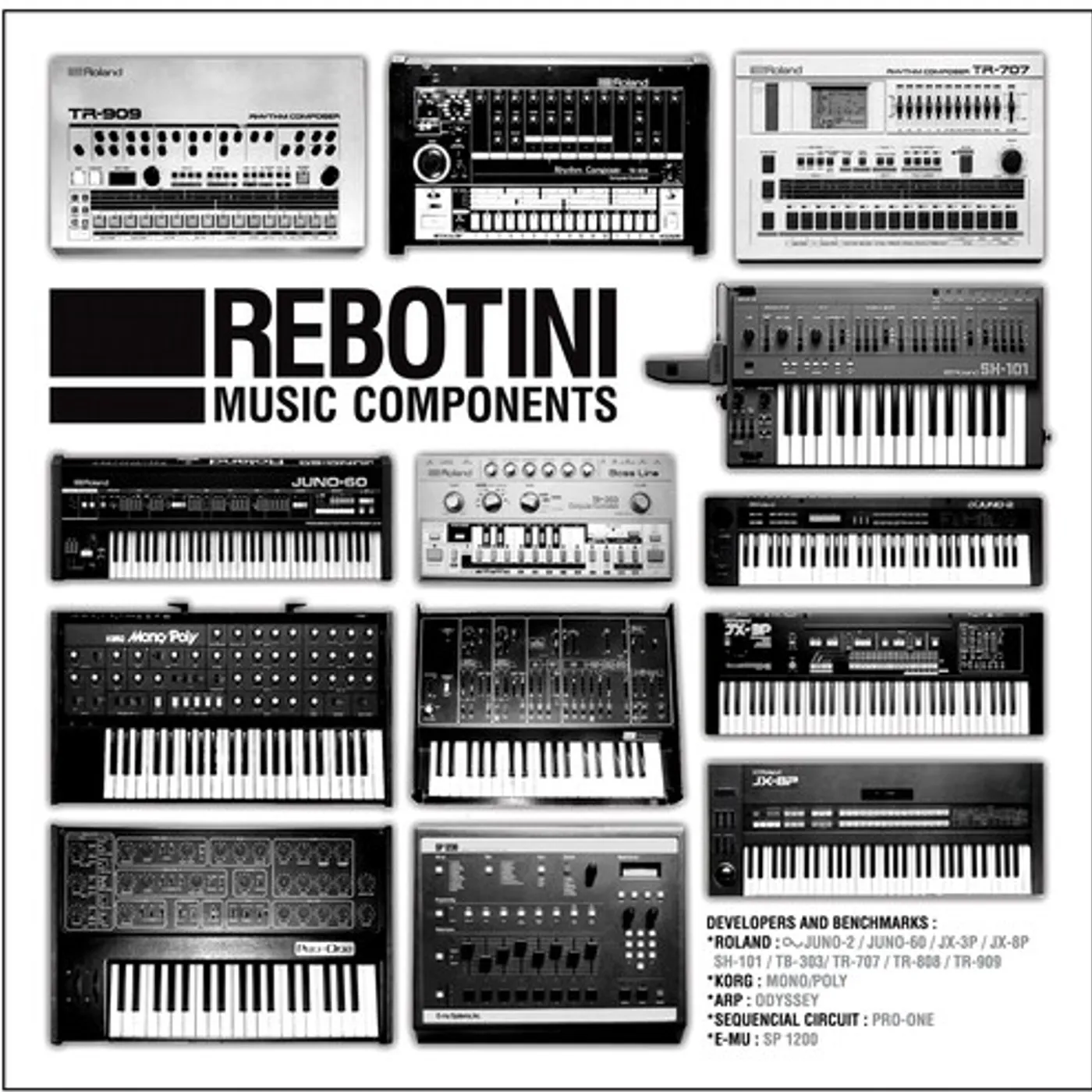 Arnaud Rebotini MUSIC COMPONENTS - WHITE & BLACK Vinyl Record