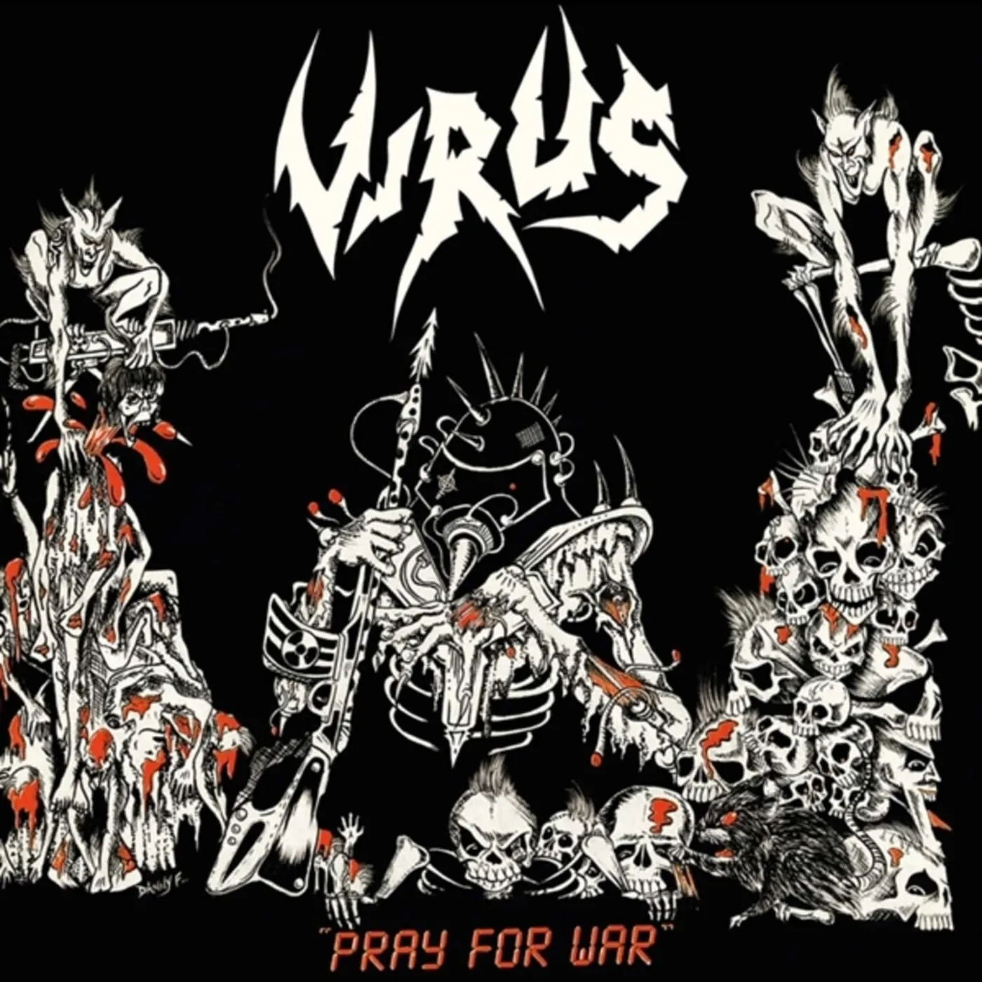 Virus Pray For War (White & Red Splatter) Vinyl Record