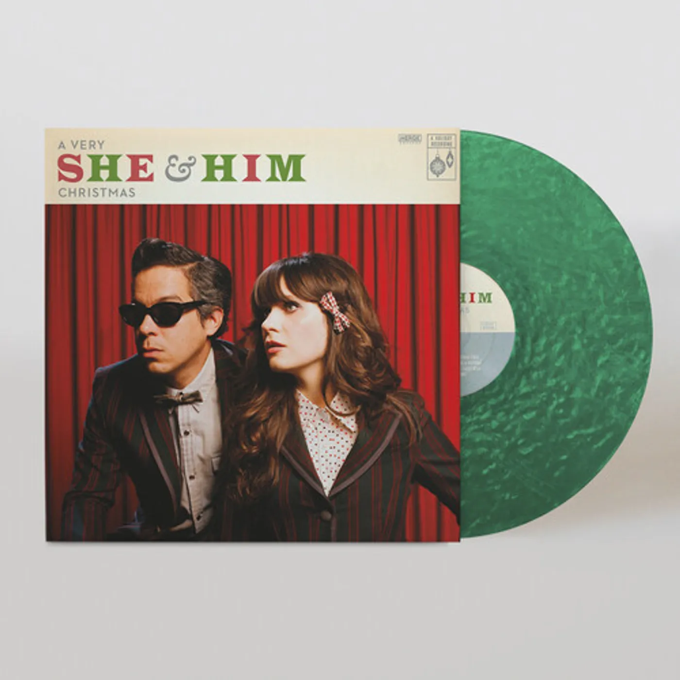 VERY SHE & HIM CHRISTMAS - TRANSLUCENT GREEN Vinyl Record