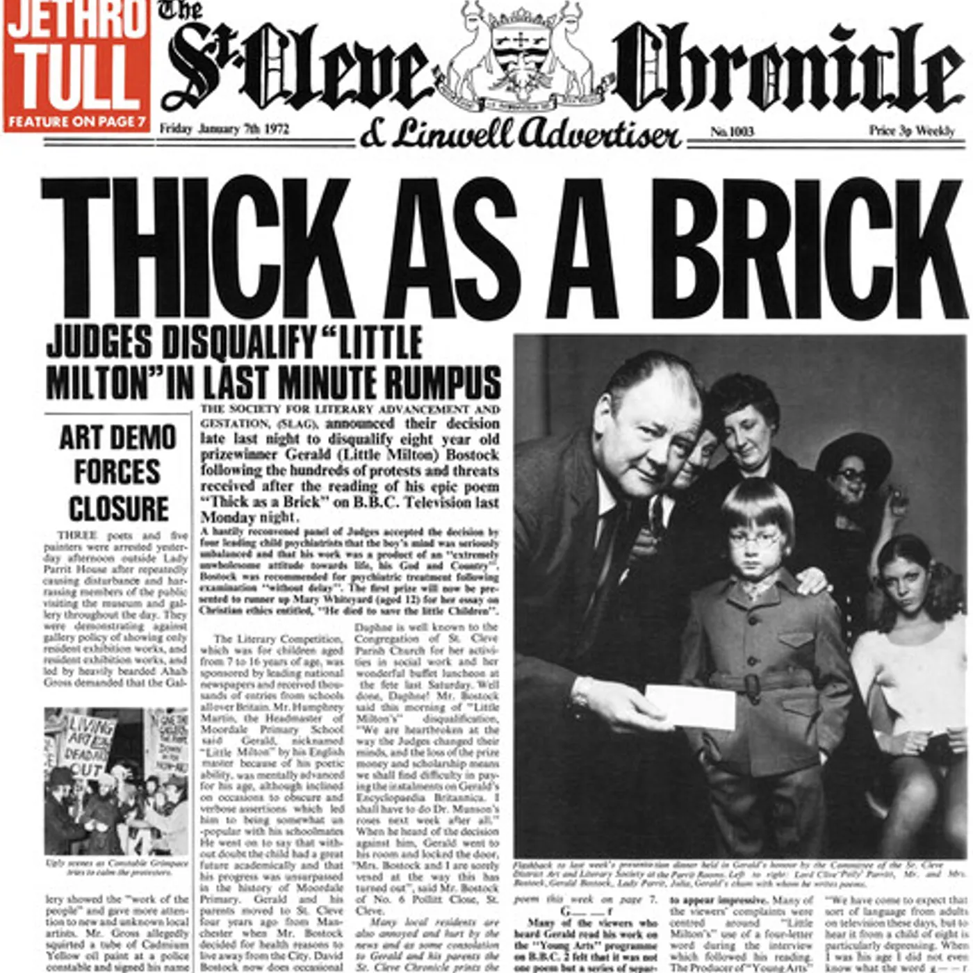 Jethro Tull THICK AS A BRICK (50TH ANNIVERSARY EDITION) Vinyl Record