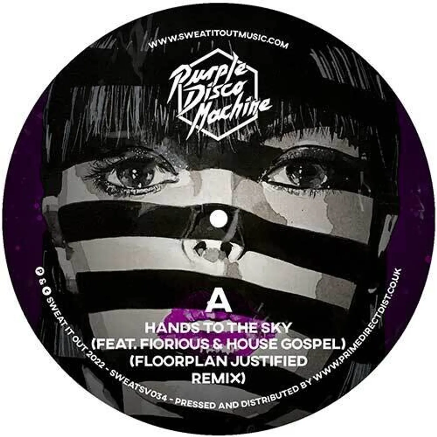 Purple Disco Machine HANDS TO THE SKY FLOORPLAN REMIX Vinyl Record