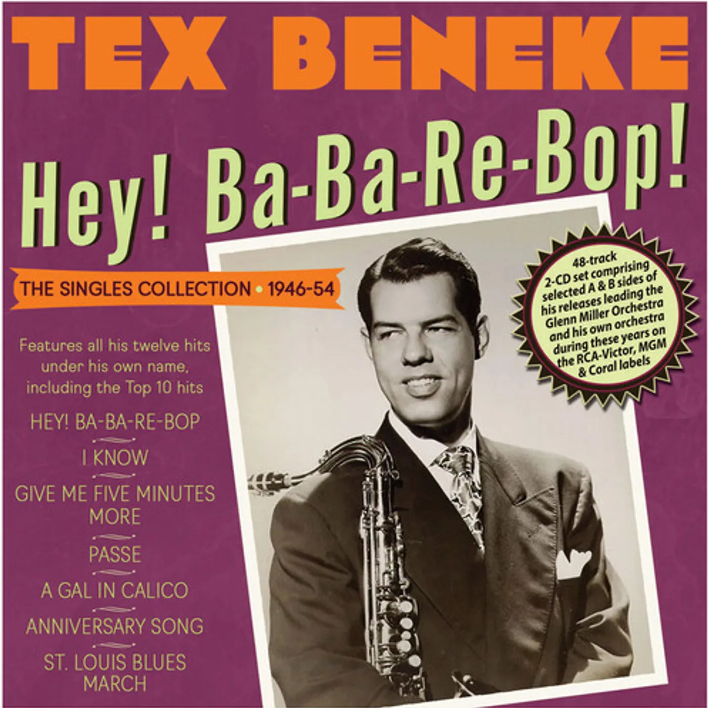 Tex Beneke HEY BA-BA-RE-BOP - THE SINGLES COLLECTION 1946-54 CD