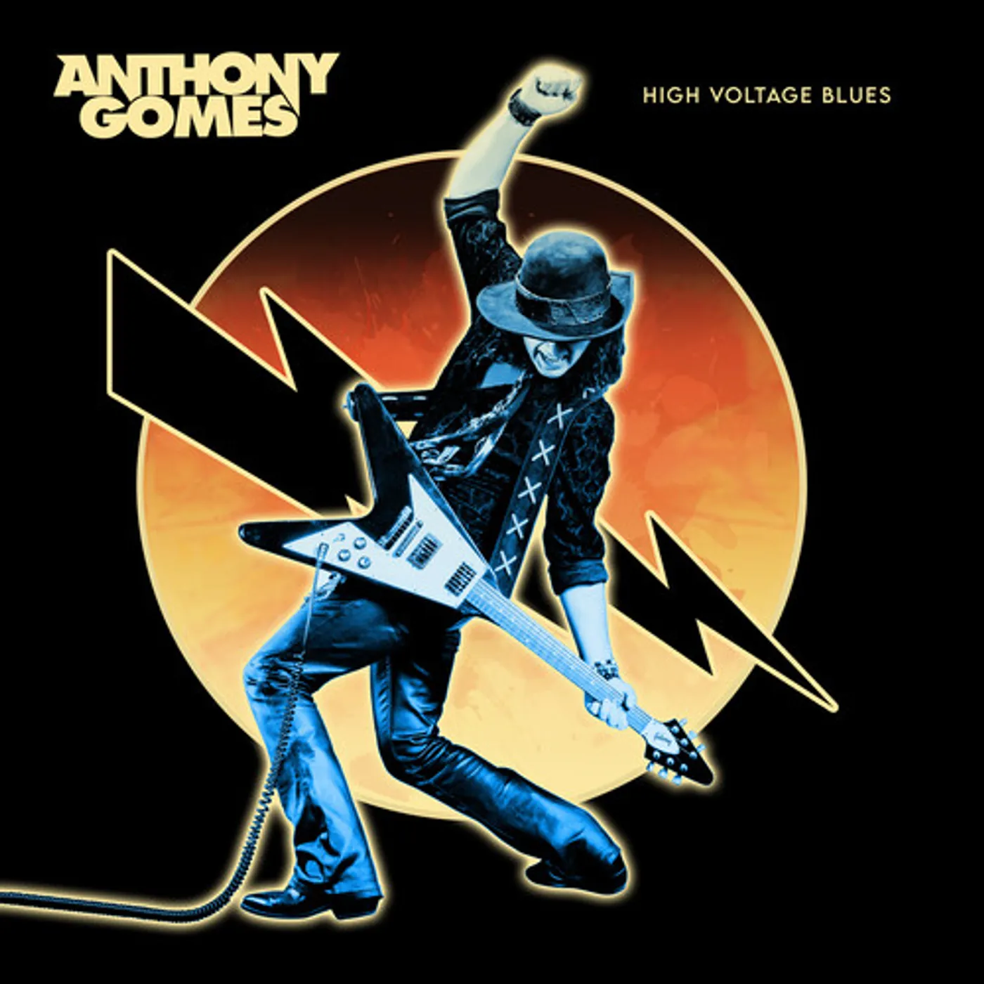 Anthony Gomes HIGH VOLTAGE BLUES - BLACK & ORANGE Vinyl Record