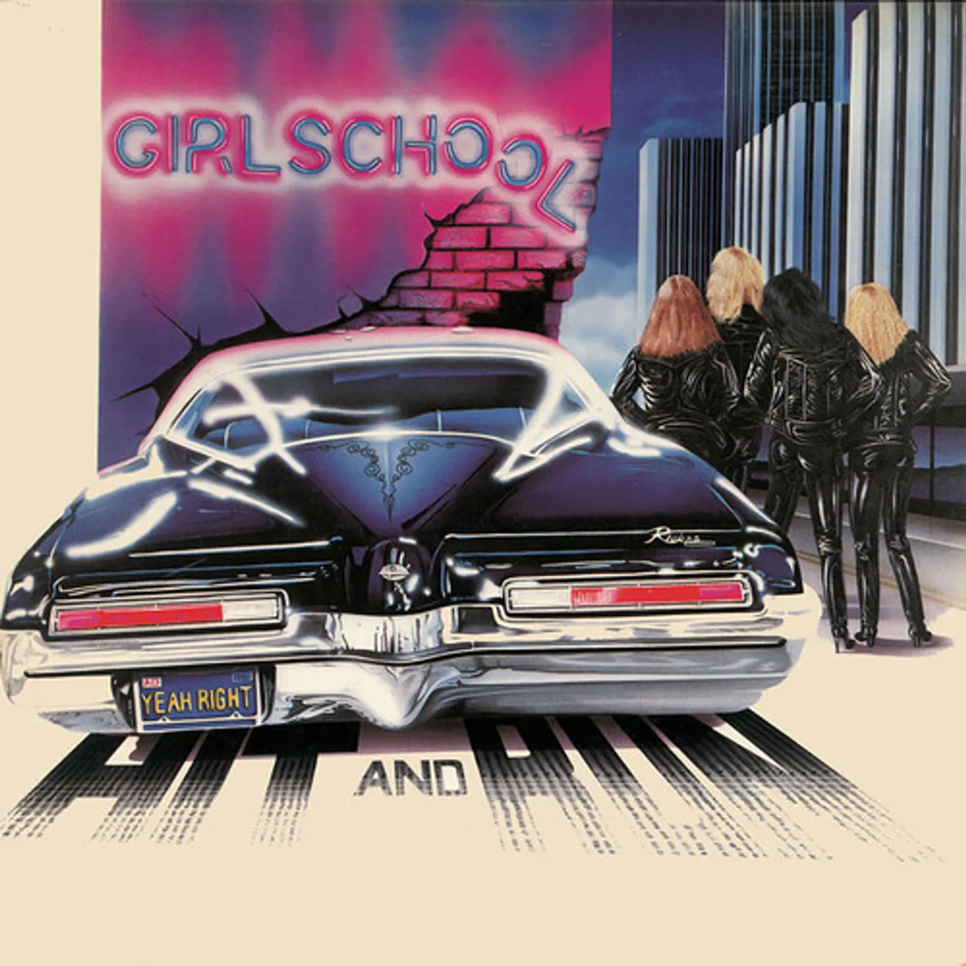 Girlschool HIT & RUN - STRAWBERRY PINK Vinyl Record