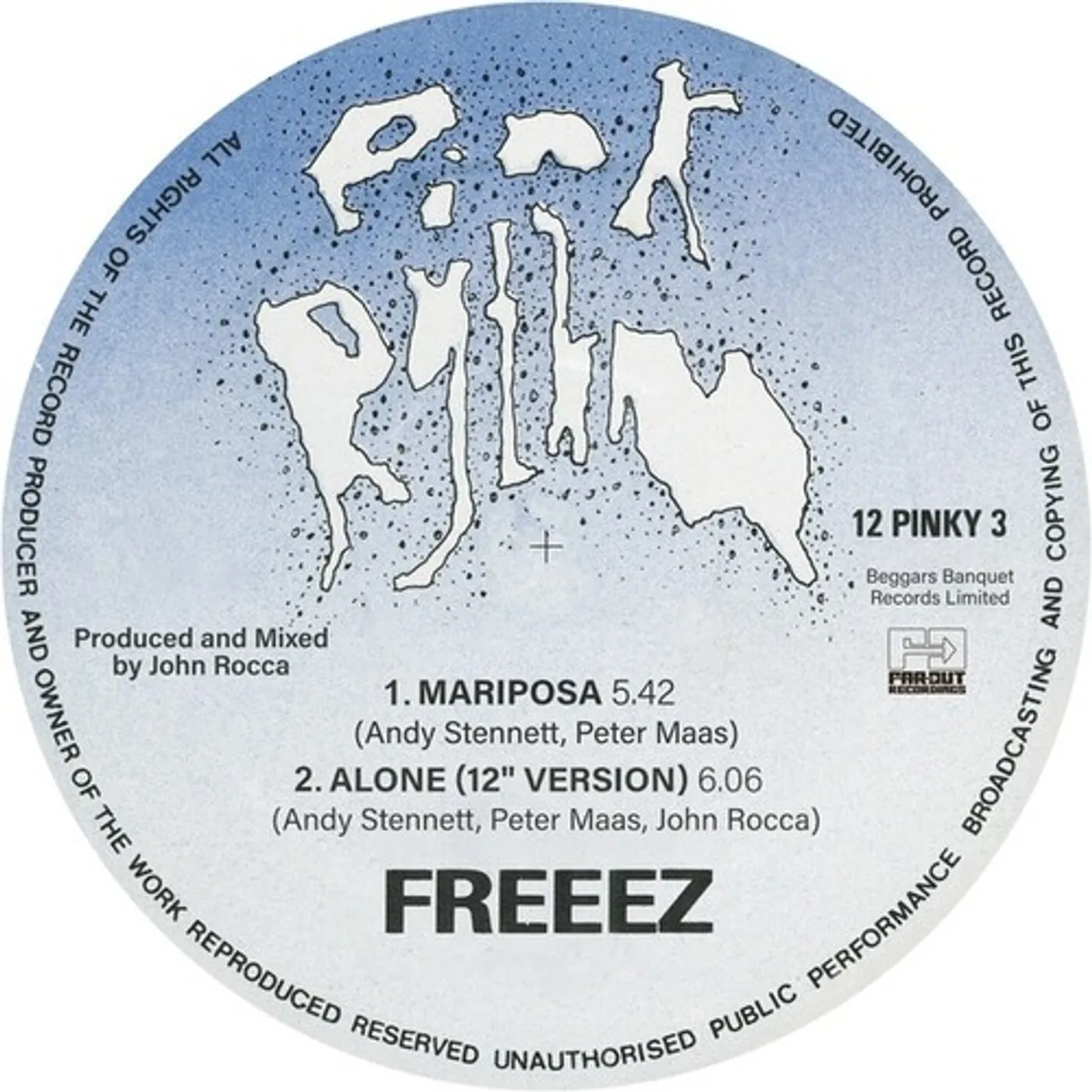 Freeez MARIPOSA / ALONE Vinyl Record