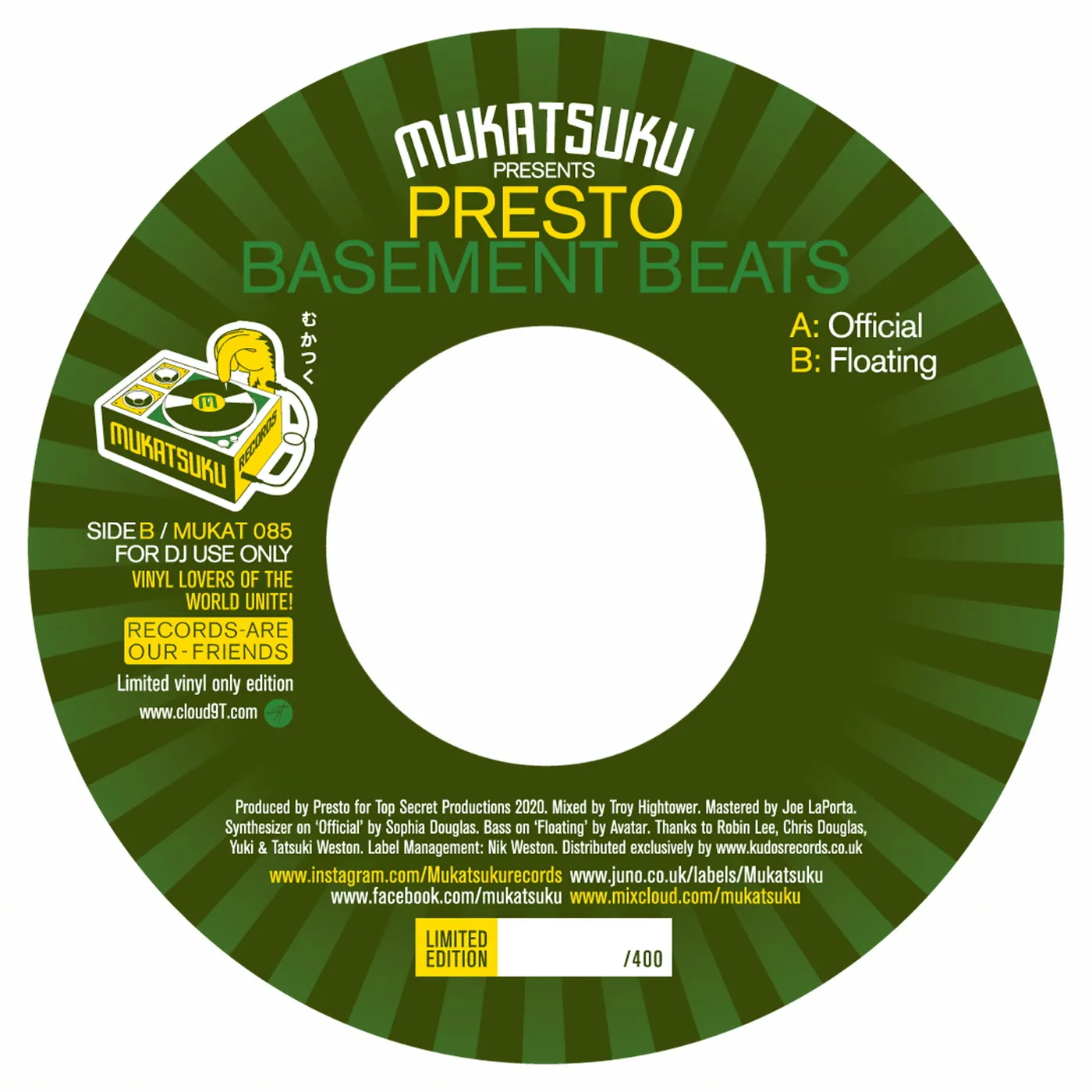 Presto Basement Beats Vinyl Record