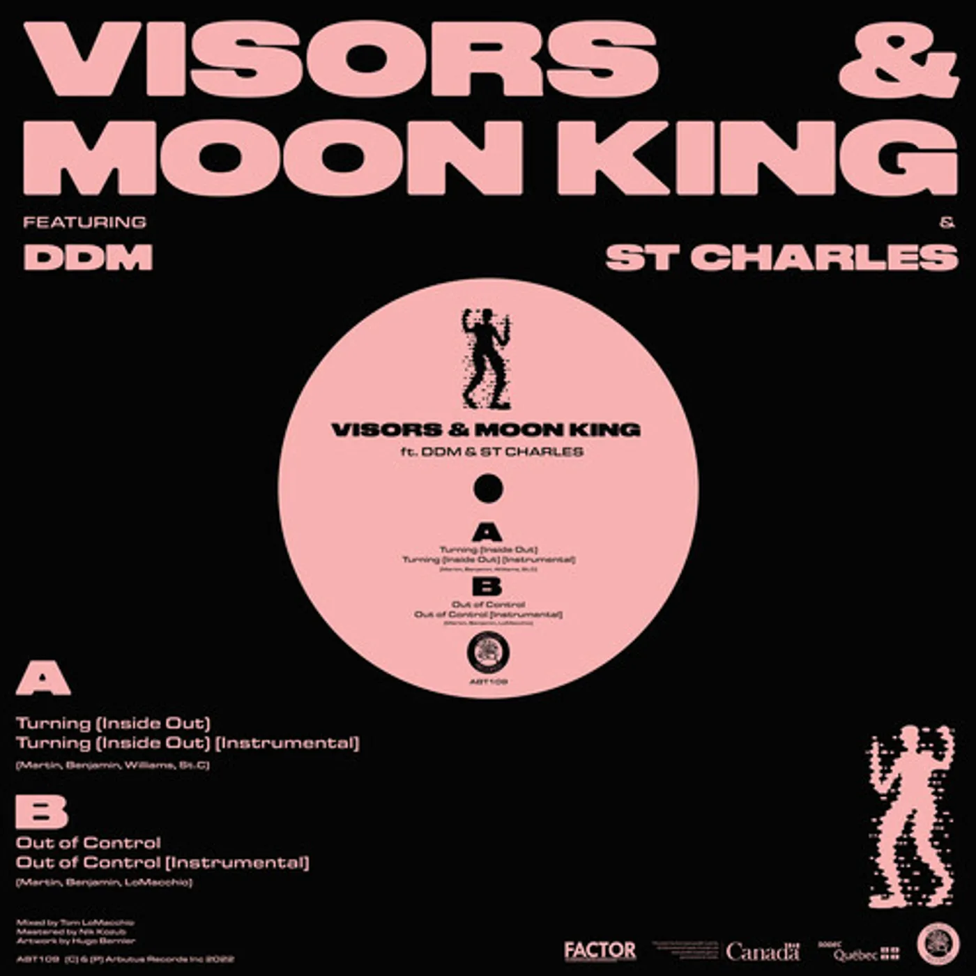 Visors & Moon King TURNING (INSIDE OUT) B/W OUT OF CONTROL Vinyl Record