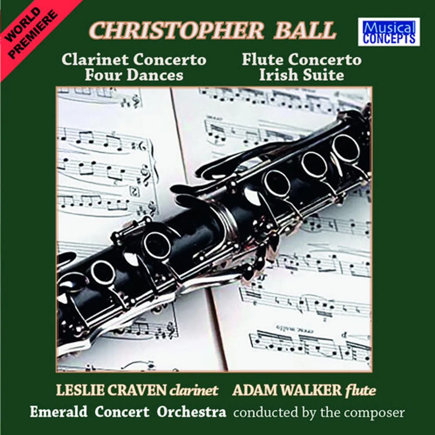 Leslie Craven CHRISTOPHER BALL: CLARINET & FLUTE CONCERTOS + CD