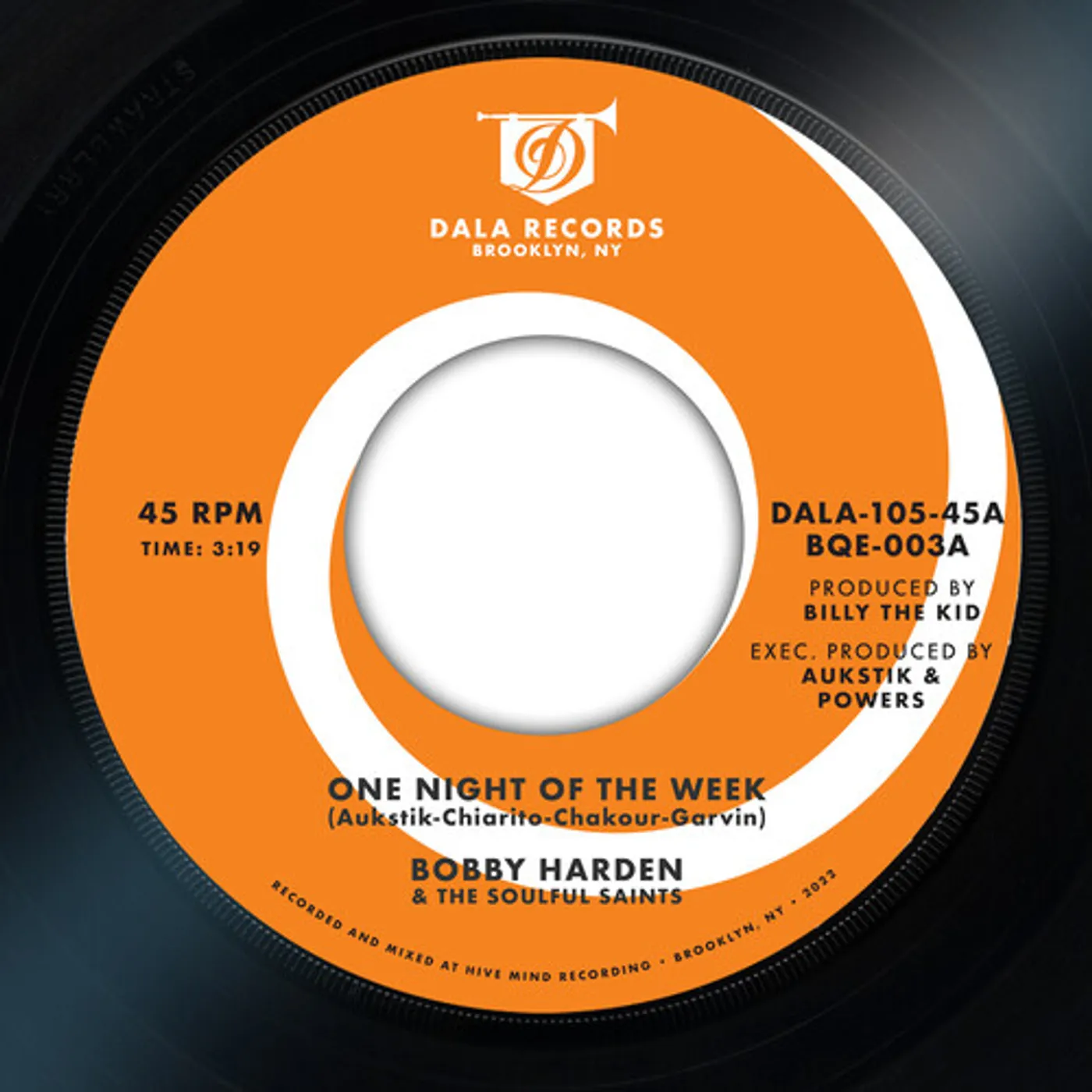 Bobby Harden & The Soulful Saints ONE NIGHT OF THE WEEK B/W RAISE YOUR MIND Vinyl Record