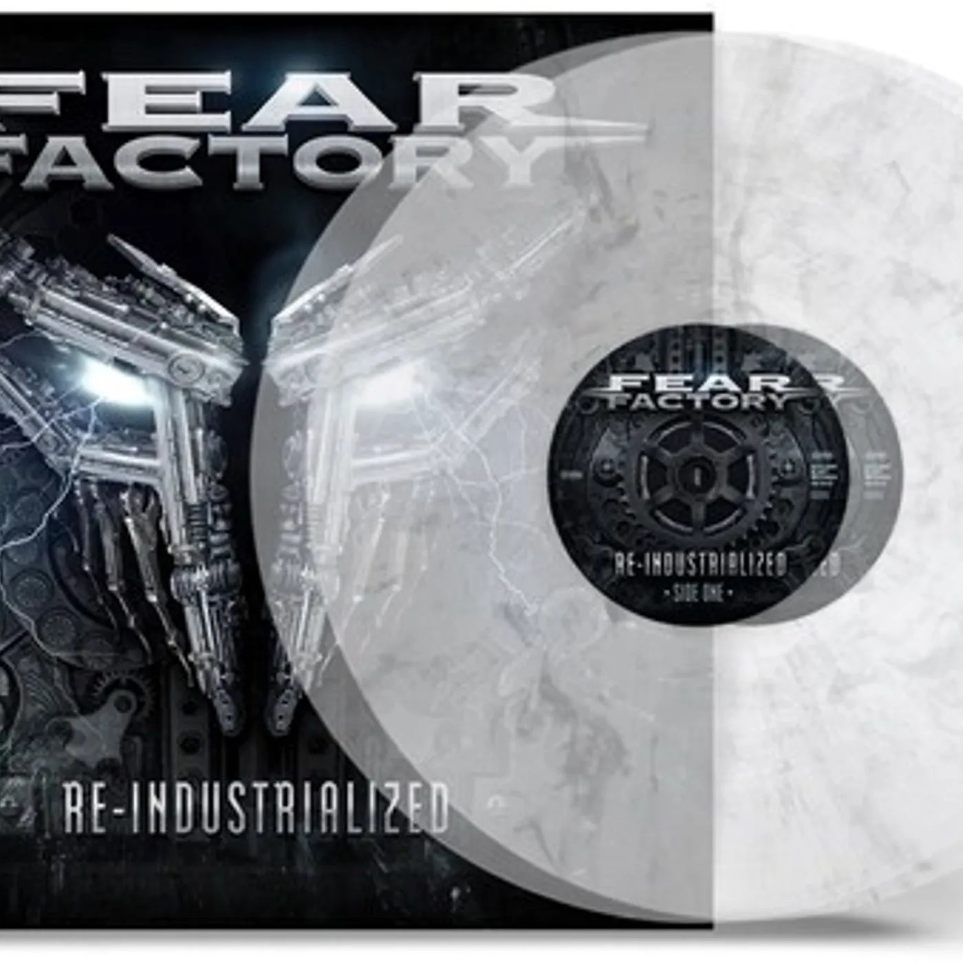 Fear Factory Re-Industrialized (Clear & Silver Marble) Vinyl Record