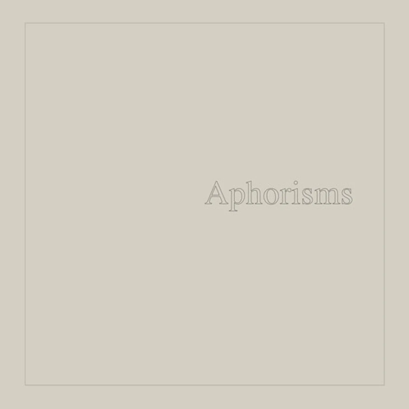 Graham Lambkin APHORISMS CD