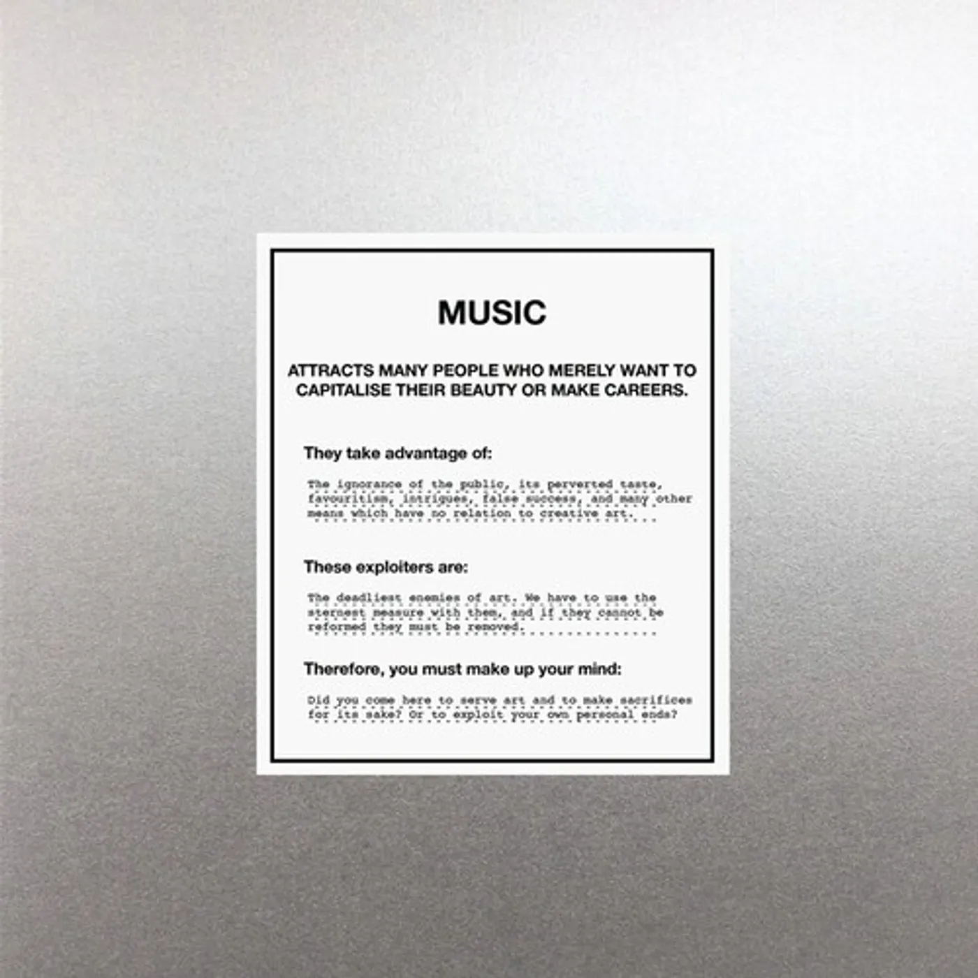 Mark SO YOU BETRAYED THE CREATIVE ARTS FOR YOUR OWN Vinyl Record