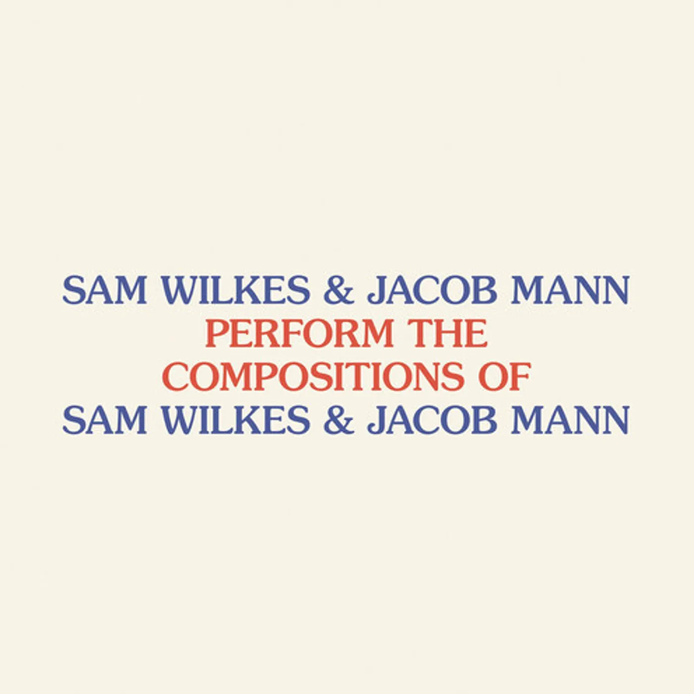 Sam Wilkes / Jacob Mann PERFORM THE COMPOSITIONS OF SAM WILKES & JACOB MAN Vinyl Record