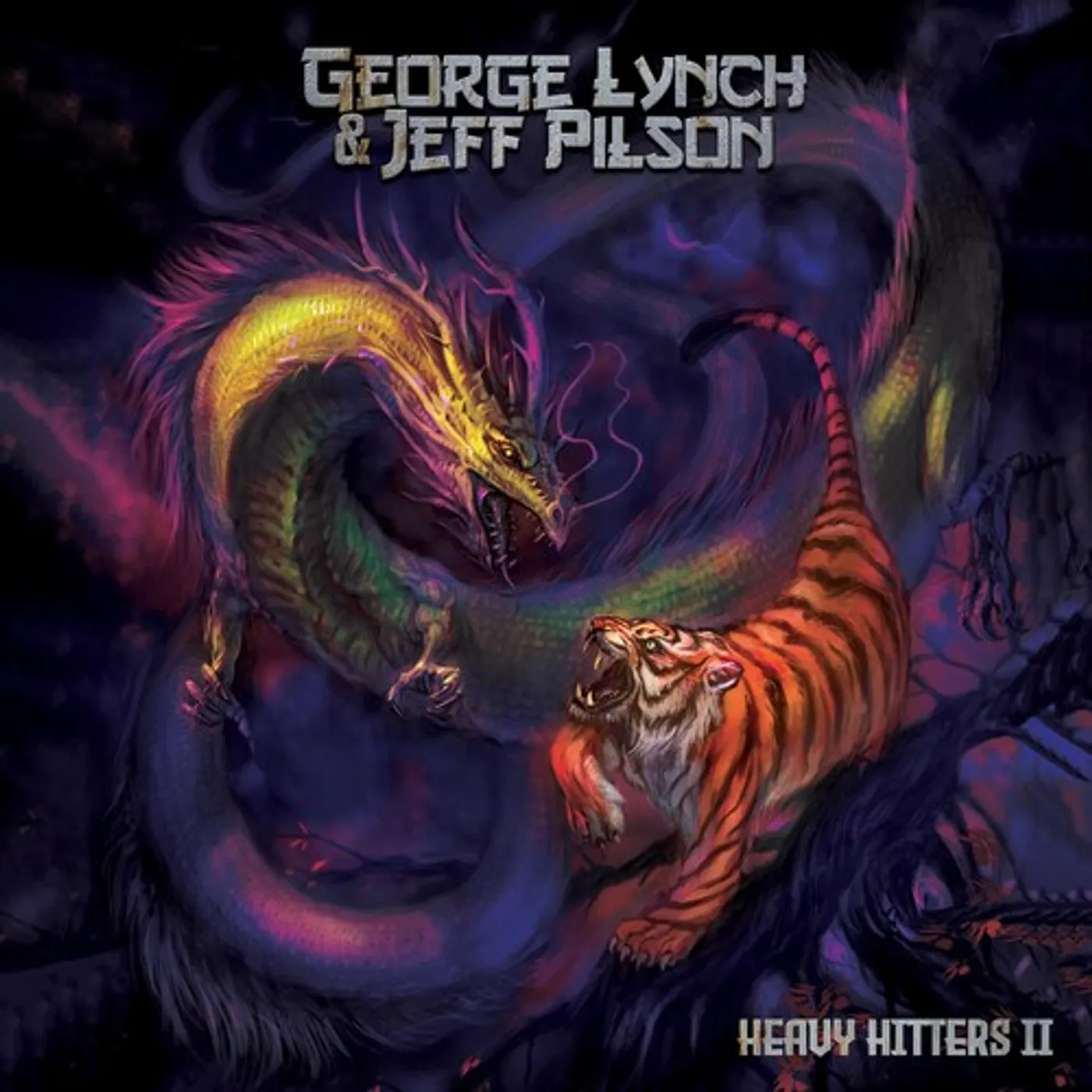 George Lynch / Jeff Pilson HEAVY HITTERS II - SILVER/PURPLE SPLATTER Vinyl Record