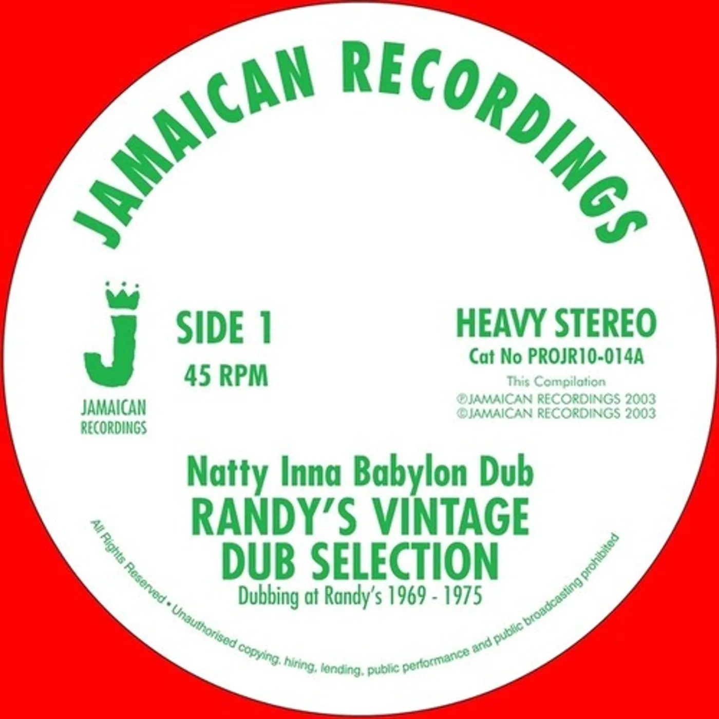 Randy's All Stars NATTY INNA BABYLON Vinyl Record