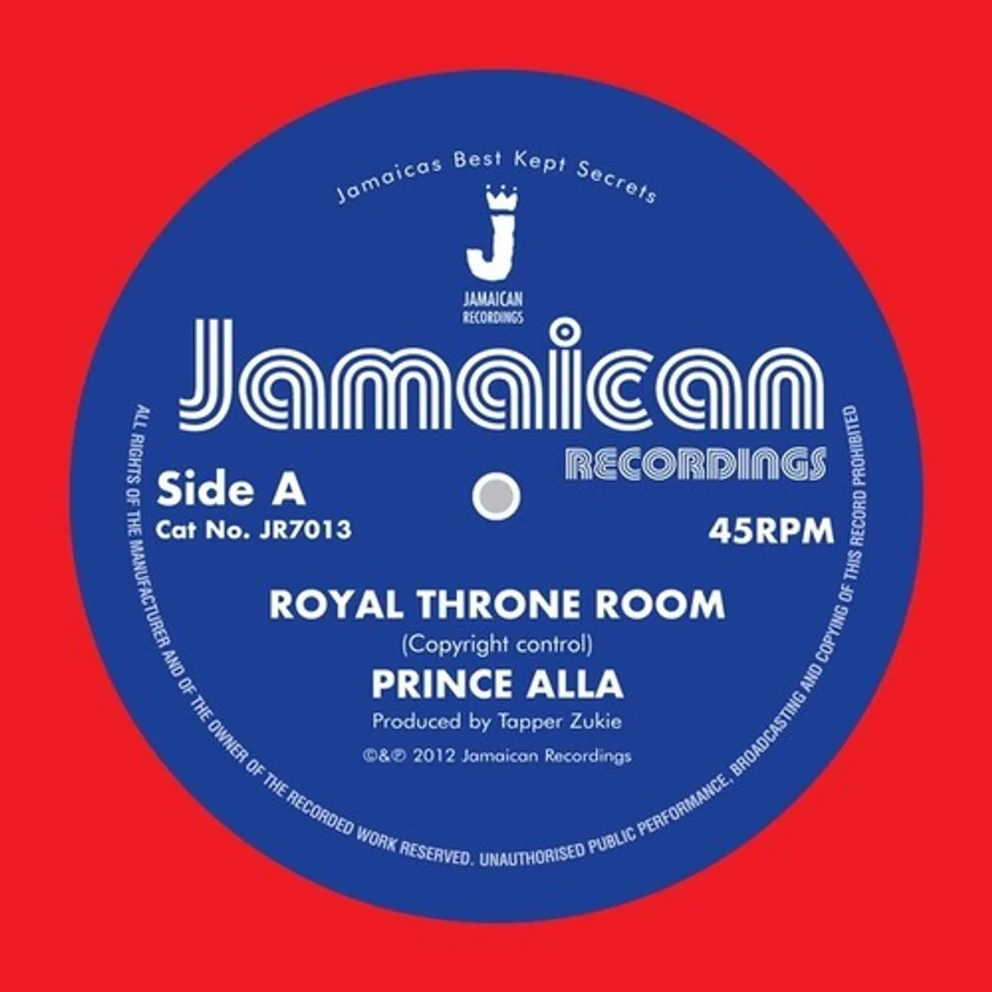 Prince Alla ROYAL THRONE ROOM / HAIL RASTAFARI Vinyl Record
